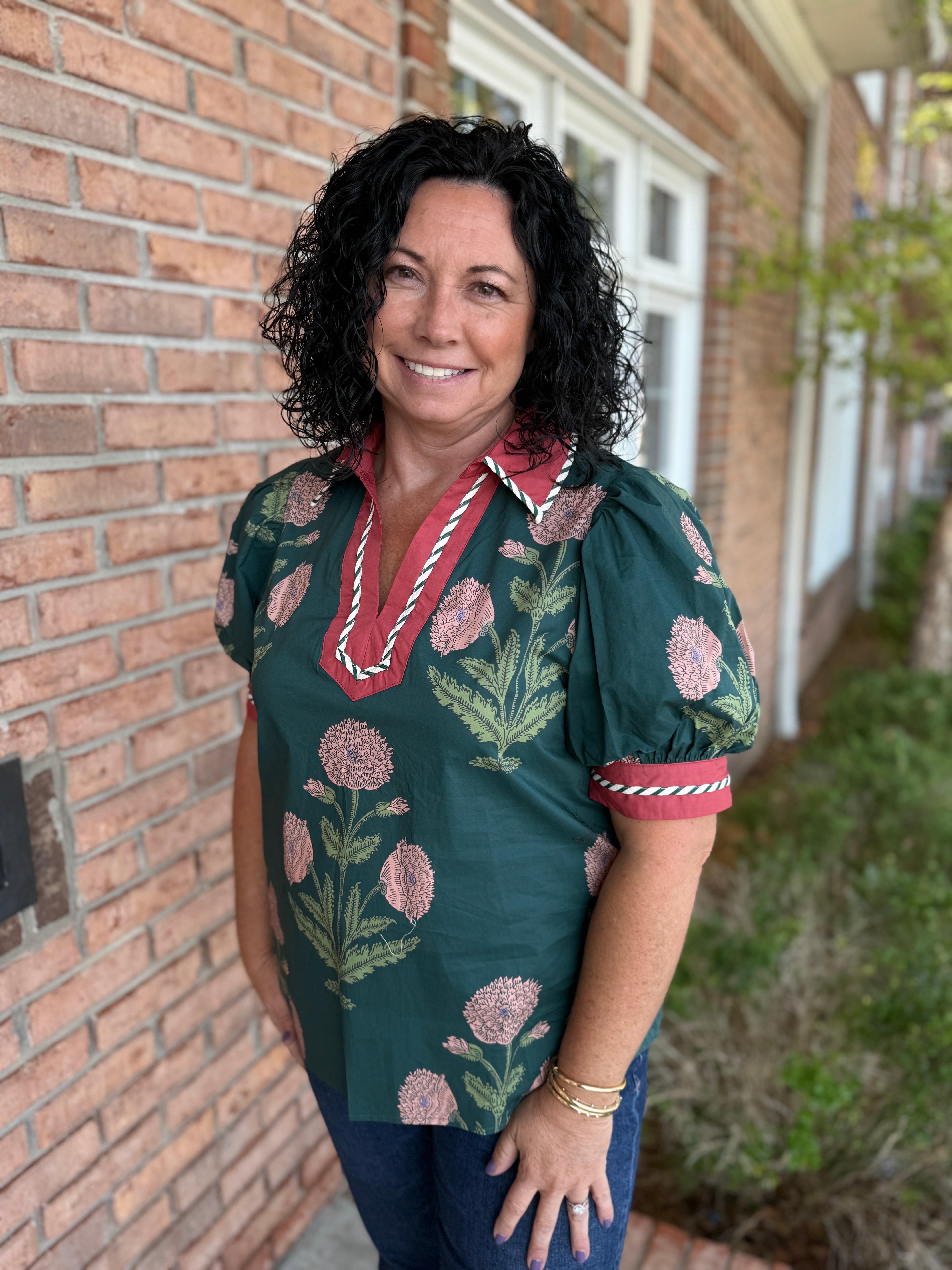 Verdant Bloom Top-130 Dressy Tops & Blouses-Simply Stylish Boutique-Simply Stylish Boutique | Women’s & Kid’s Fashion | Paducah, KY