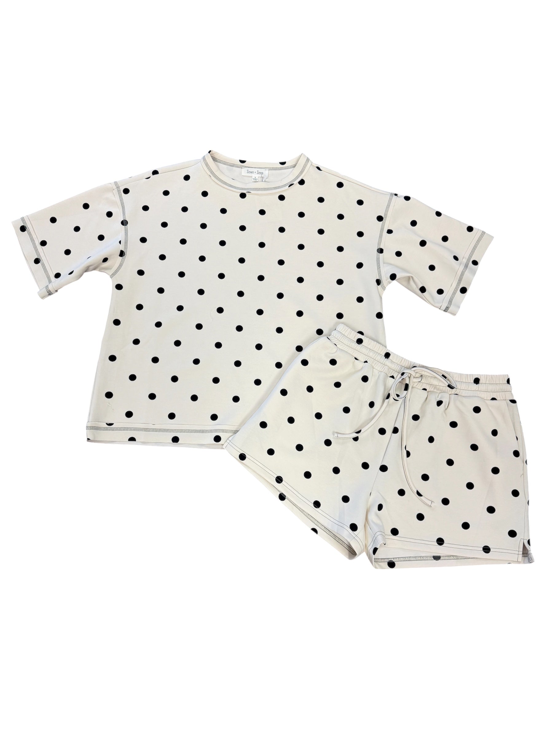 Polka Dot Scuba Shorts Set