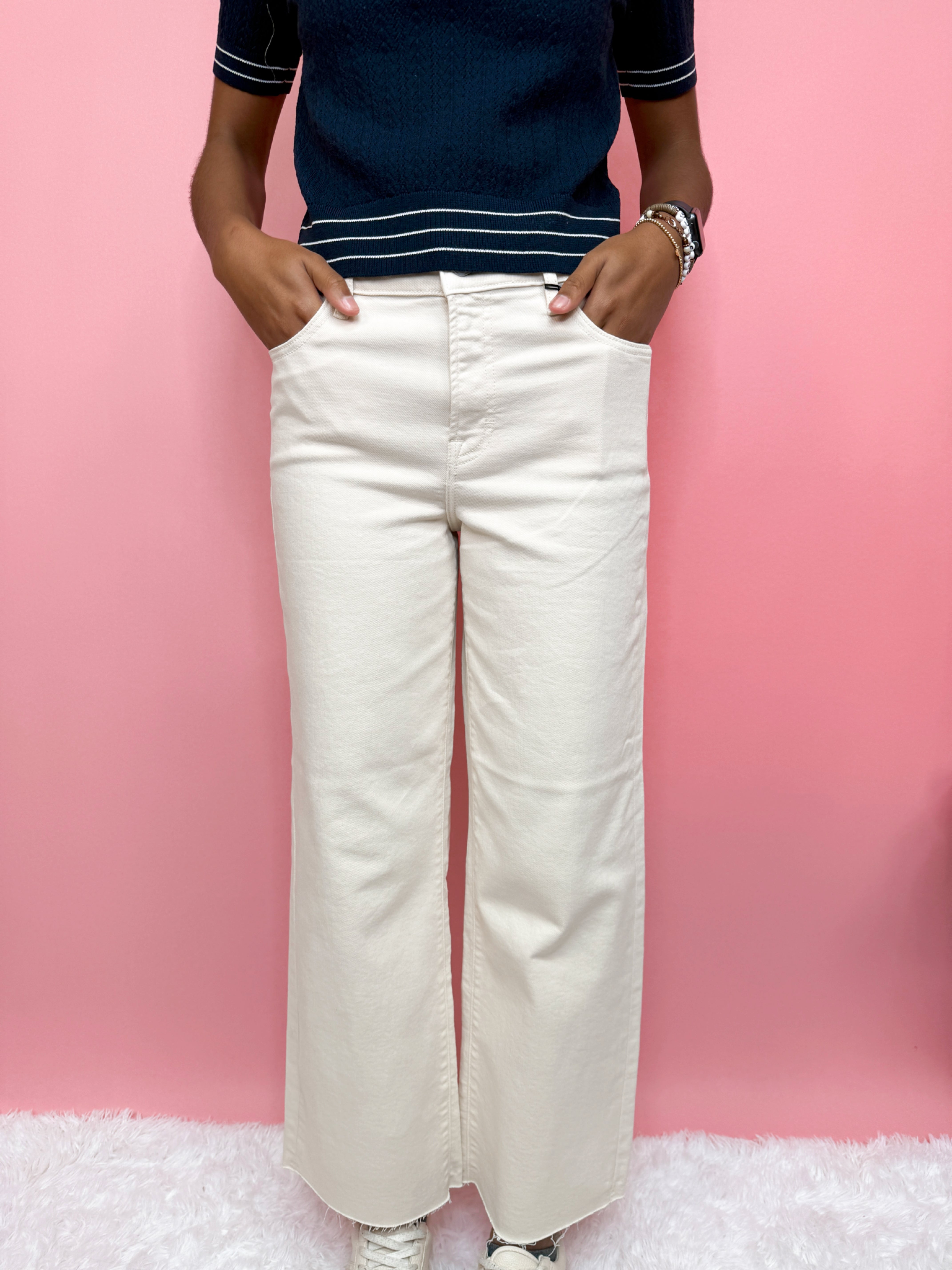 Fiona Wide Leg Jean - Wheat-230 Pants-Simply Stylish Boutique-Simply Stylish Boutique | Women’s & Kid’s Fashion | Paducah, KY