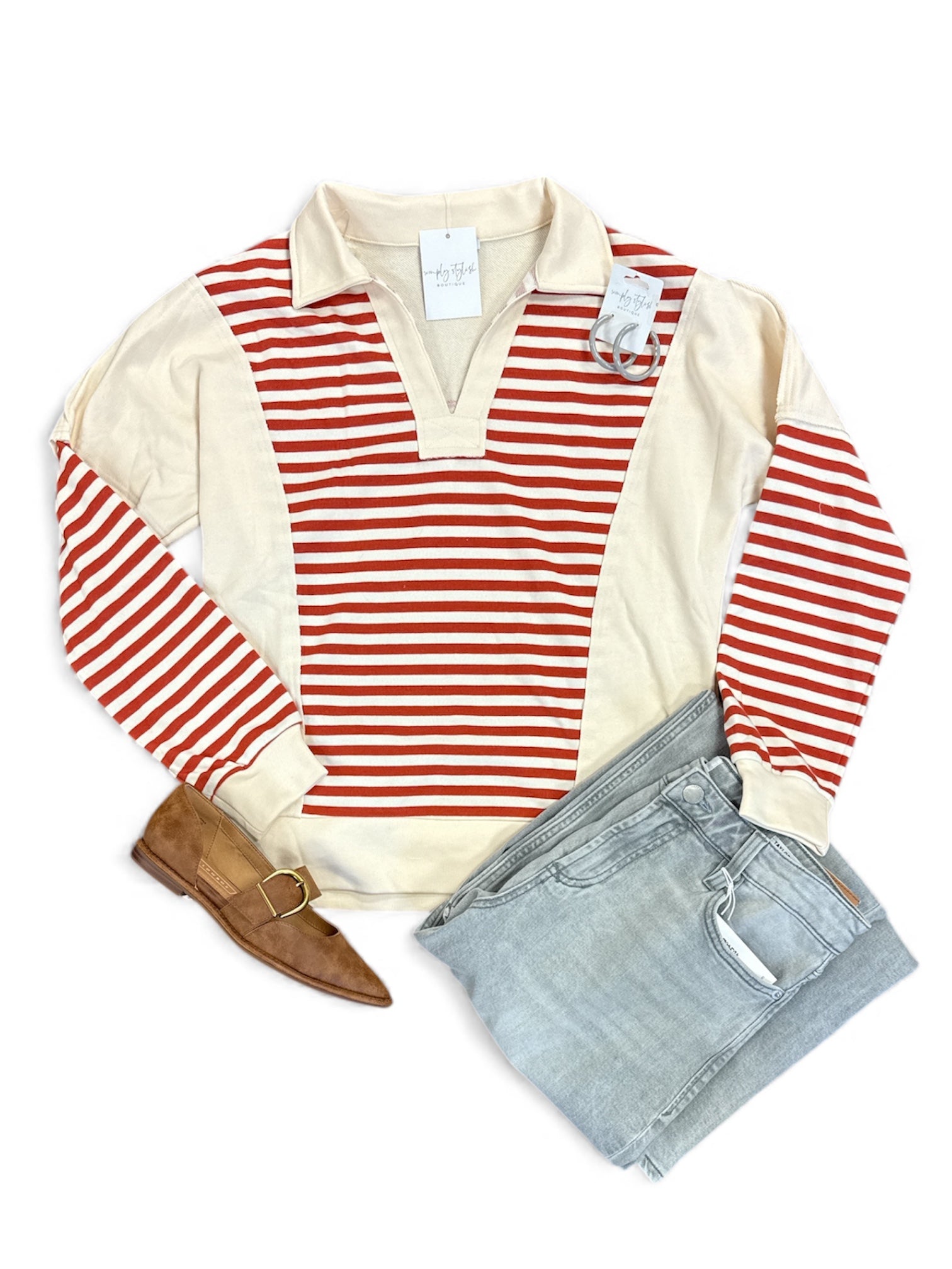 Terry Polo Top-120 Casual Tops & Tees-Simply Stylish Boutique-Simply Stylish Boutique | Women’s & Kid’s Fashion | Paducah, KY