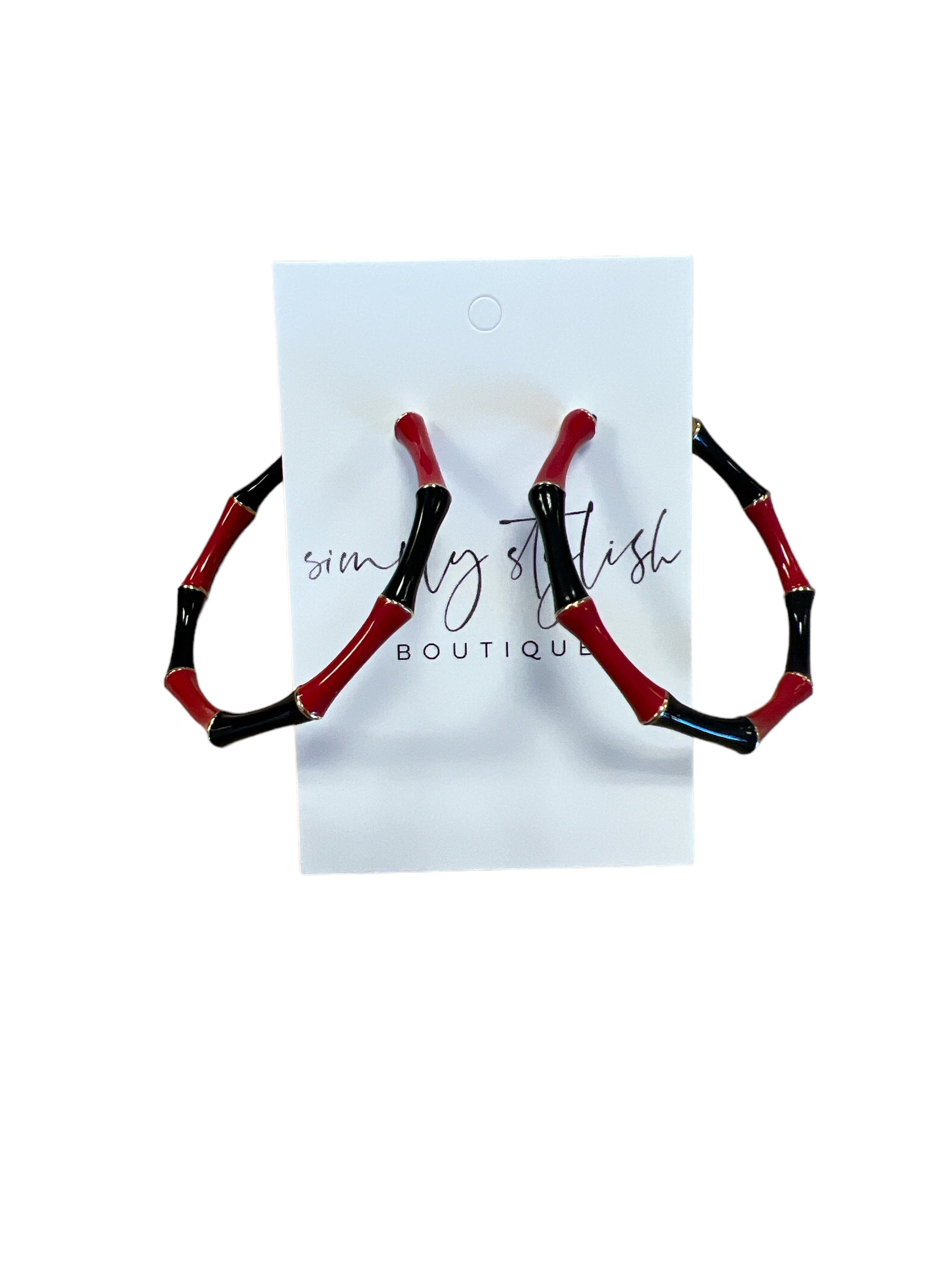 Game Day Bamboo Hoops-410 Jewelry-Simply Stylish Boutique-Simply Stylish Boutique | Women’s & Kid’s Fashion | Paducah, KY
