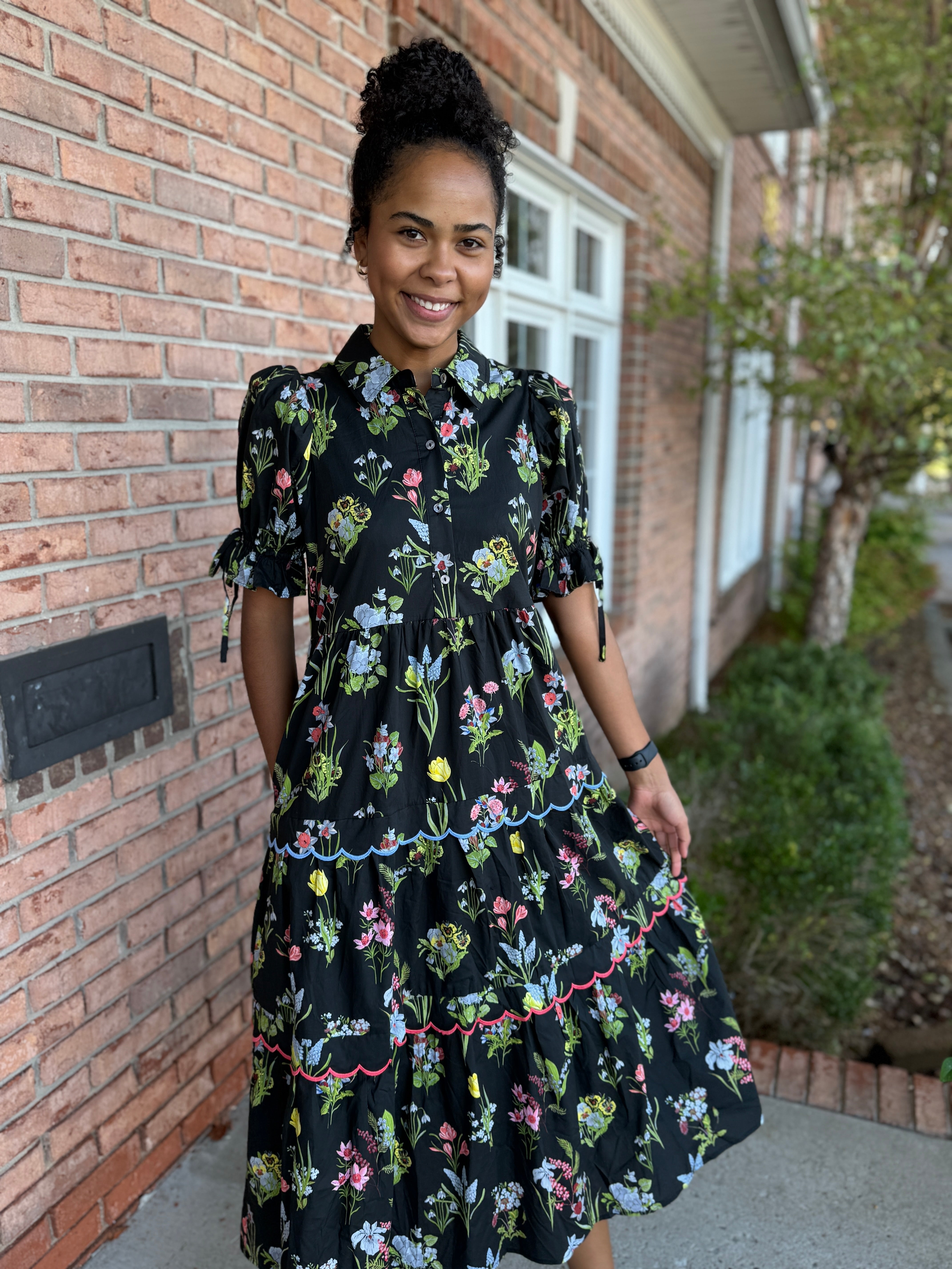 Botanica Scallop Dress-310 Dresses-Simply Stylish Boutique-Simply Stylish Boutique | Women’s & Kid’s Fashion | Paducah, KY