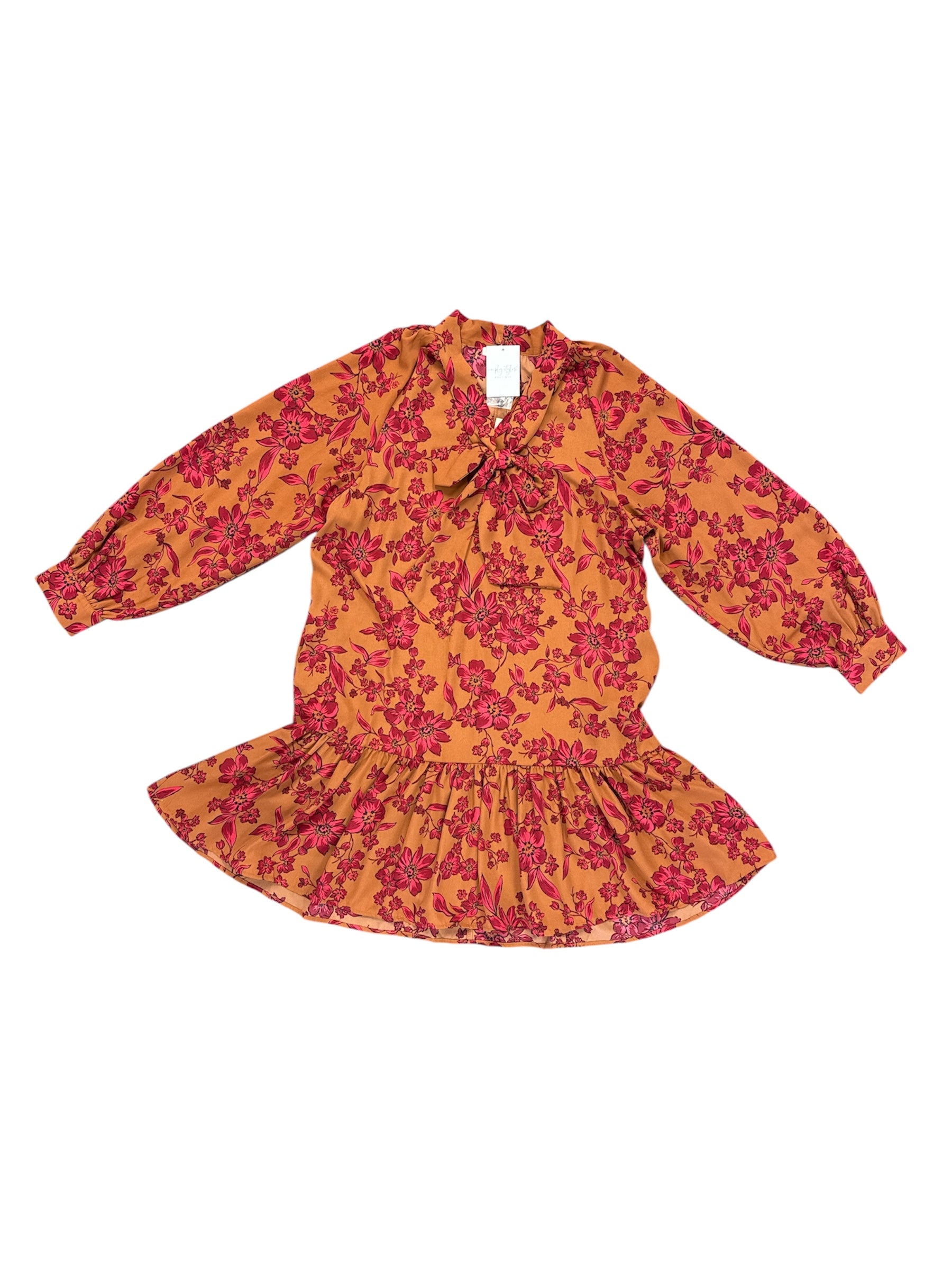 Everly Tie-Neck Dress-310 Dresses-Simply Stylish Boutique-Simply Stylish Boutique | Women’s & Kid’s Fashion | Paducah, KY