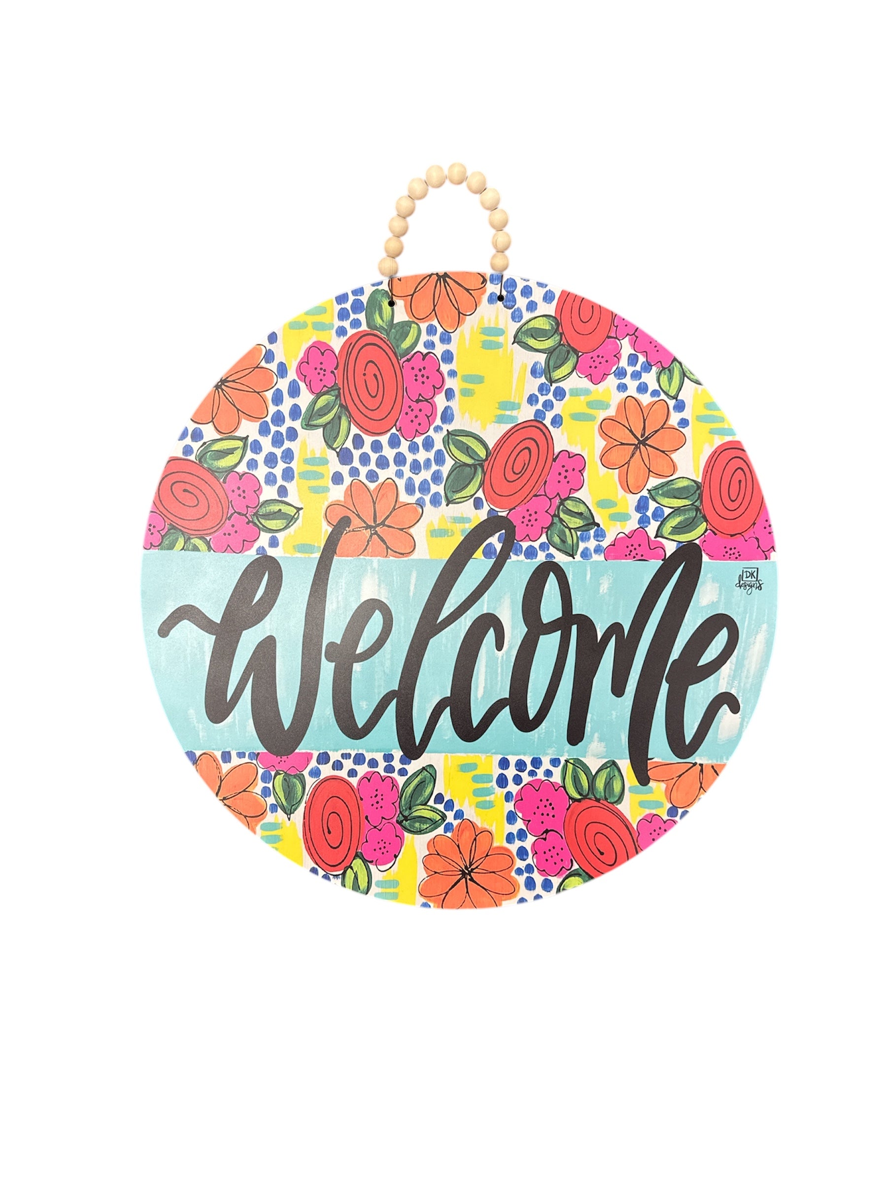 Teal Flower "Welcome" Door Hanger-510 General Gifts-Simply Stylish Boutique-Simply Stylish Boutique | Women’s & Kid’s Fashion | Paducah, KY