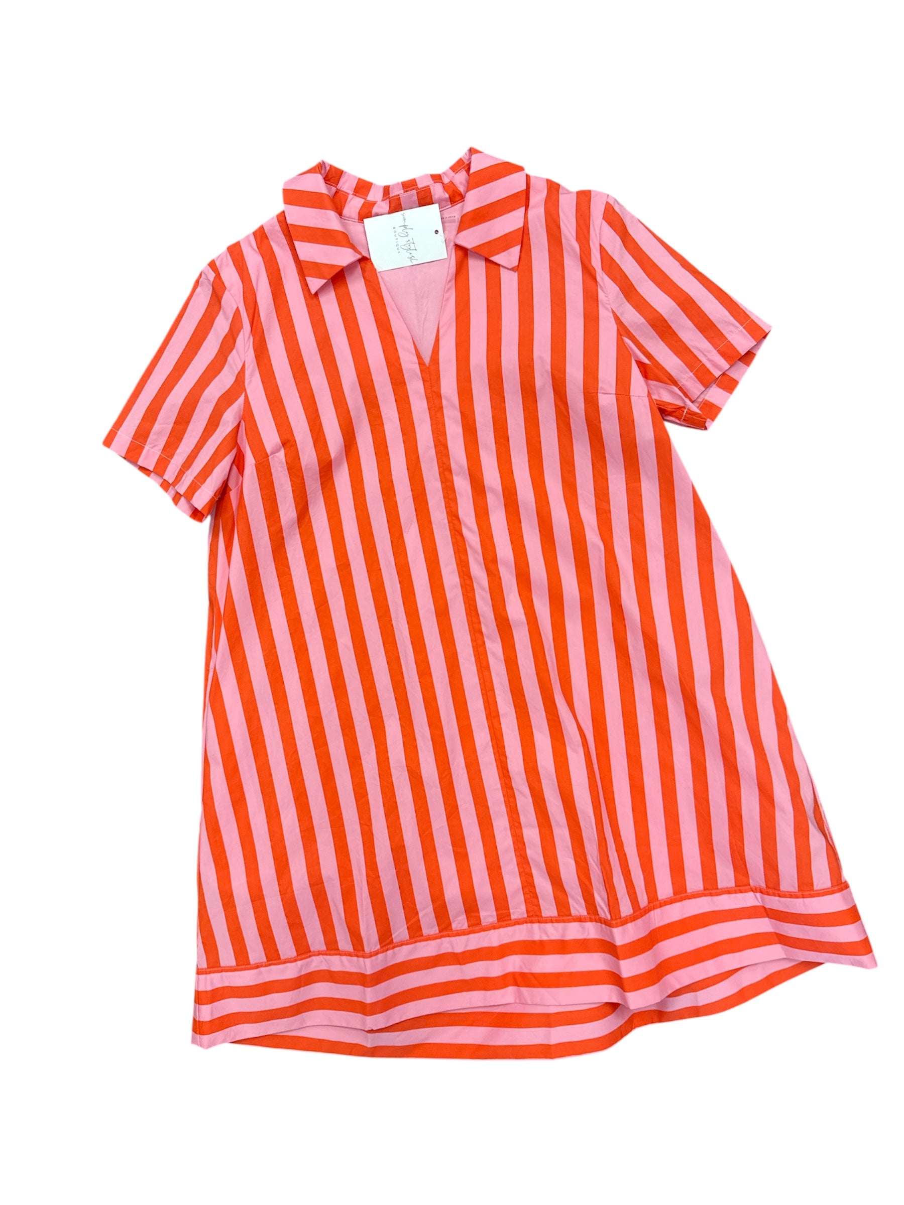 Striped Jacquard Mini Shirt Dress-310 Dresses-Simply Stylish Boutique-Simply Stylish Boutique | Women’s & Kid’s Fashion | Paducah, KY