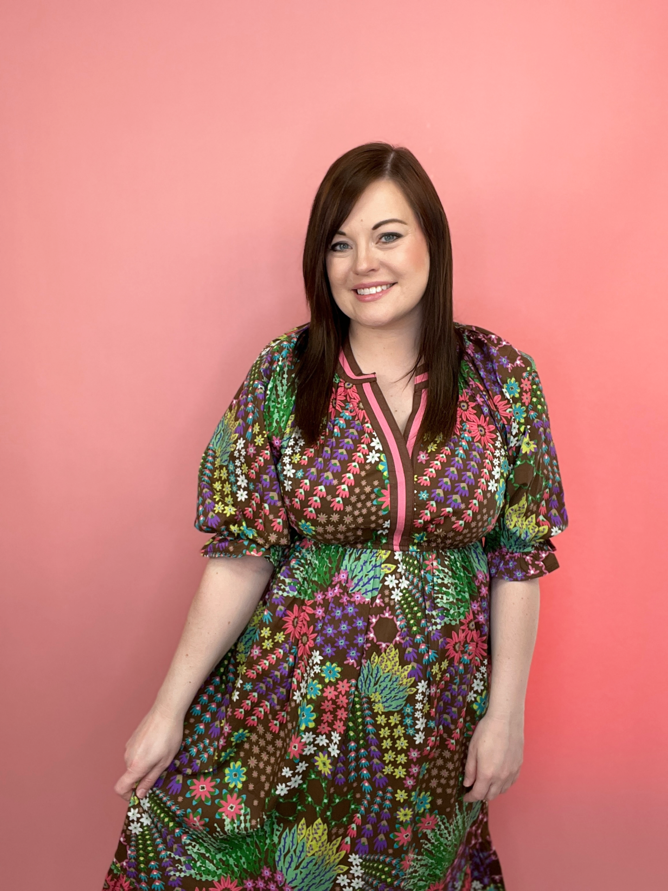 Floral Charm Midi Dress-130 Dressy Tops & Blouses-Simply Stylish Boutique-Simply Stylish Boutique | Women’s & Kid’s Fashion | Paducah, KY