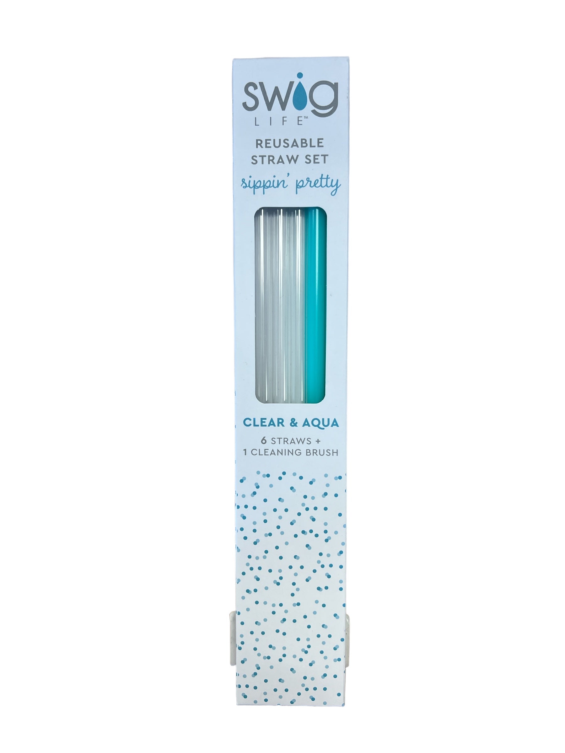 Reusable Straw Set - Clear & Aqua-510 General Gifts-Simply Stylish Boutique-Simply Stylish Boutique | Women’s & Kid’s Fashion | Paducah, KY