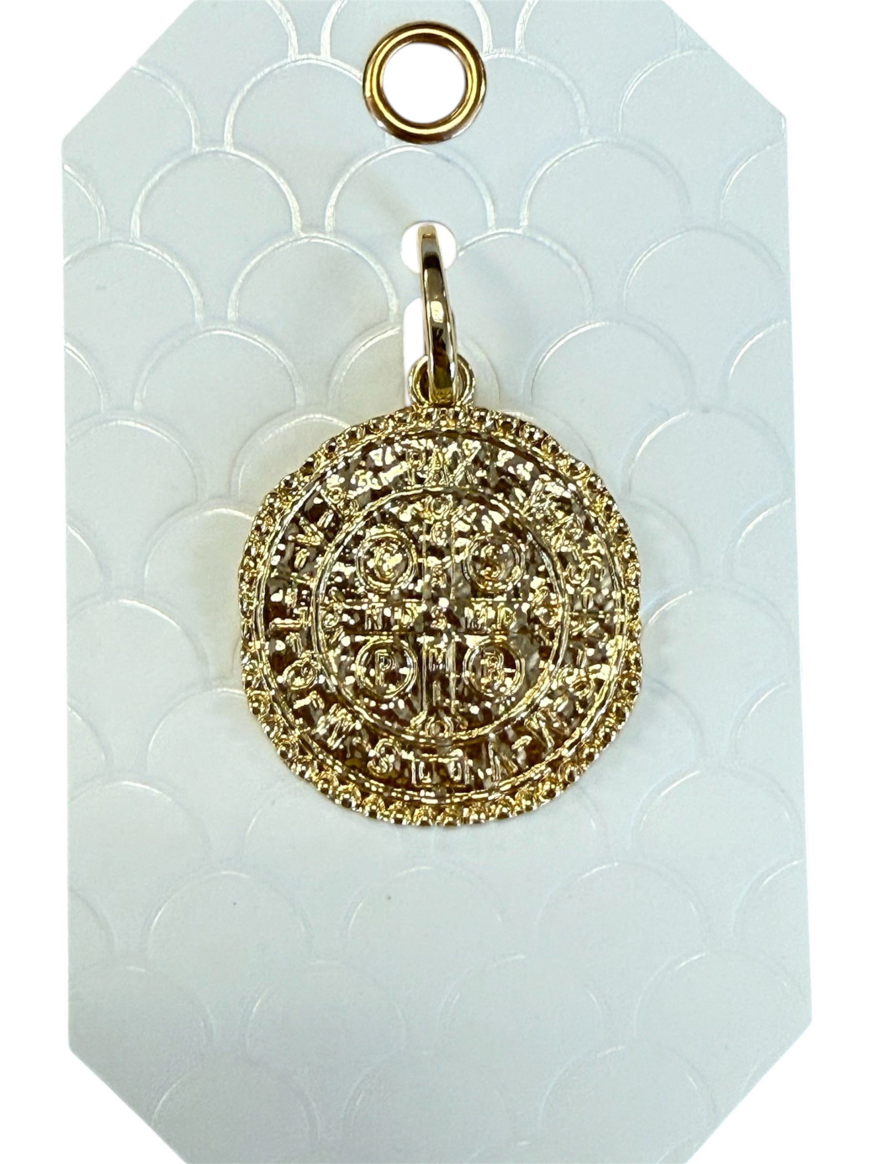 Gold Textured Coin Pendant-410 Jewelry-Simply Stylish Boutique-Simply Stylish Boutique | Women’s & Kid’s Fashion | Paducah, KY