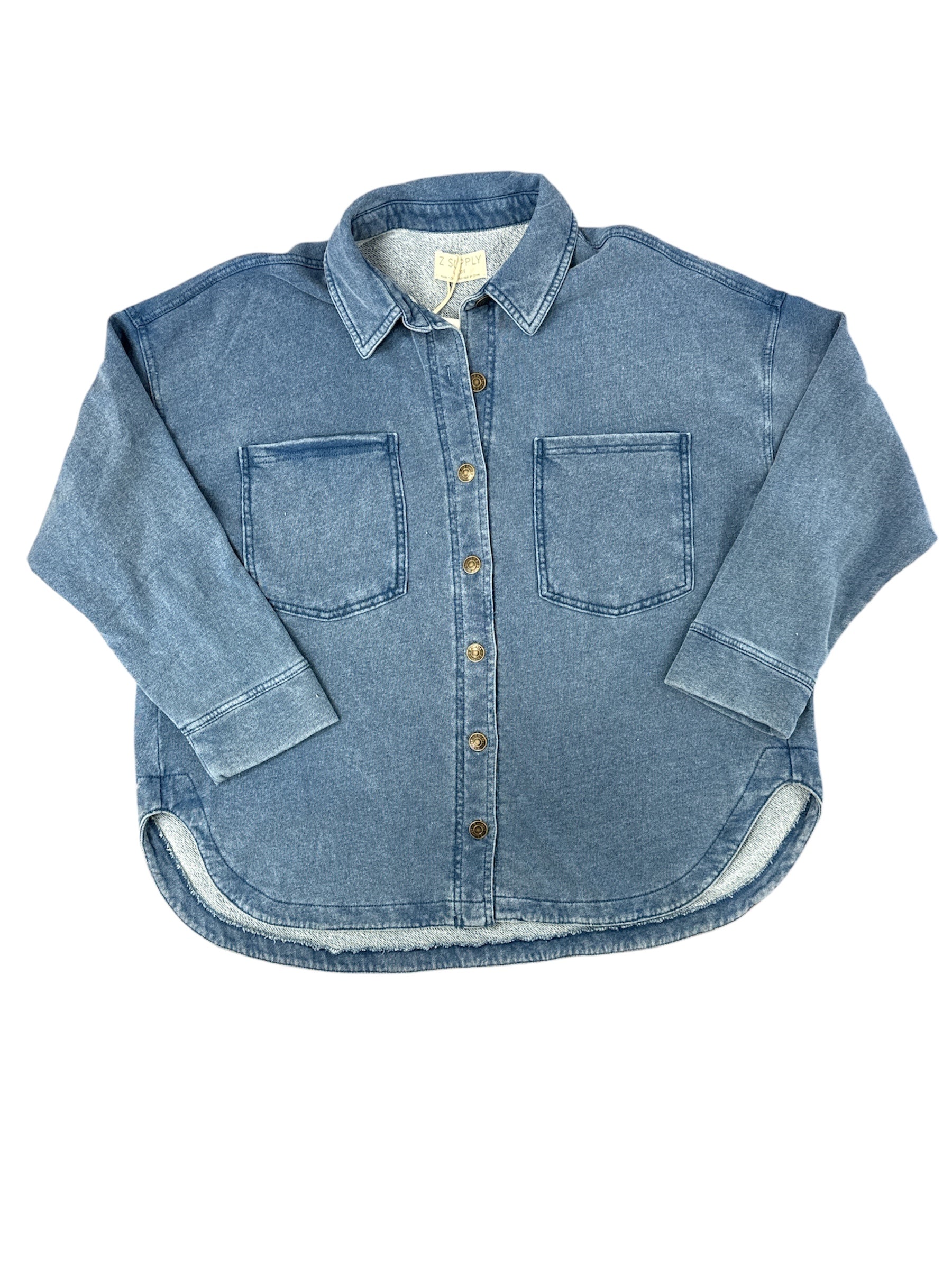 All Day Knit Denim Jacket-120 Casual Tops & Tees-Simply Stylish Boutique-Simply Stylish Boutique | Women’s & Kid’s Fashion | Paducah, KY