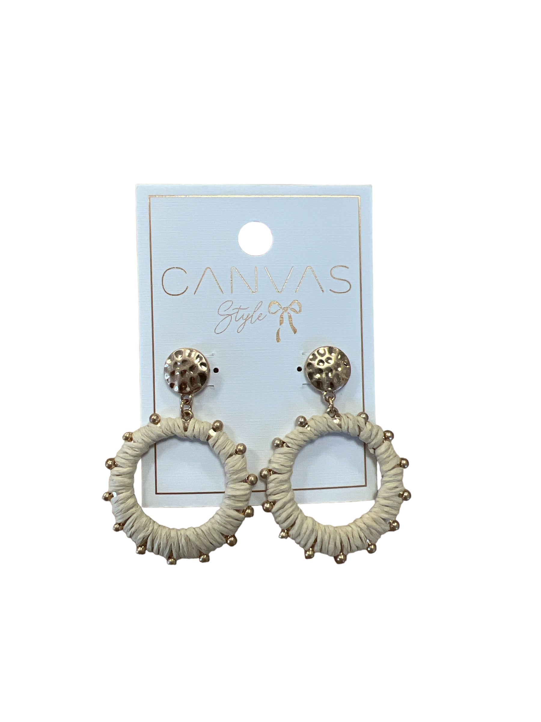 Bora Bora Raffia Hoop Earrings-410 Jewelry-canvas-Simply Stylish Boutique | Women’s & Kid’s Fashion | Paducah, KY