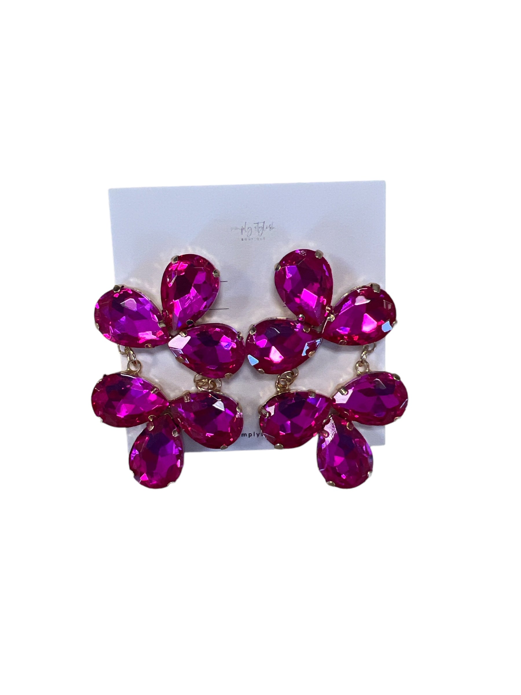Rhinestone Chandelier Earring-410 Jewelry-pink panache-Simply Stylish Boutique | Women’s & Kid’s Fashion | Paducah, KY