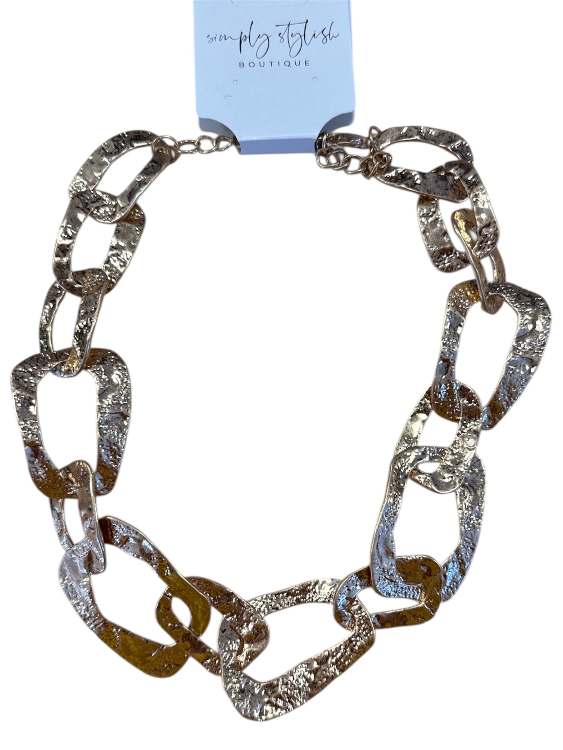 Textured Oval Link Necklace-410 Jewelry-Simply Stylish Boutique-Simply Stylish Boutique | Women’s & Kid’s Fashion | Paducah, KY