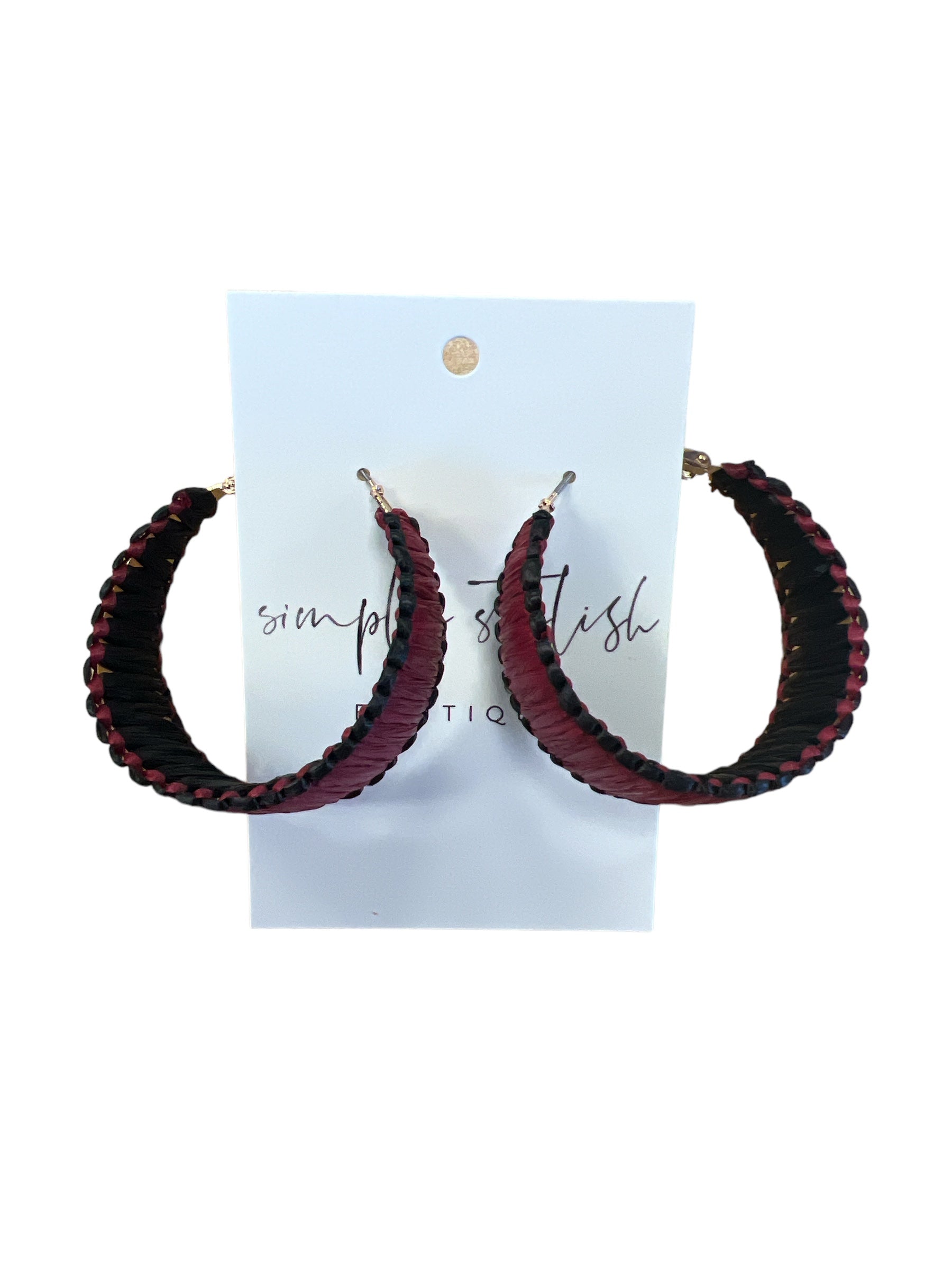 Game Day Raffia Hoops-410 Jewelry-Simply Stylish Boutique-Simply Stylish Boutique | Women’s & Kid’s Fashion | Paducah, KY