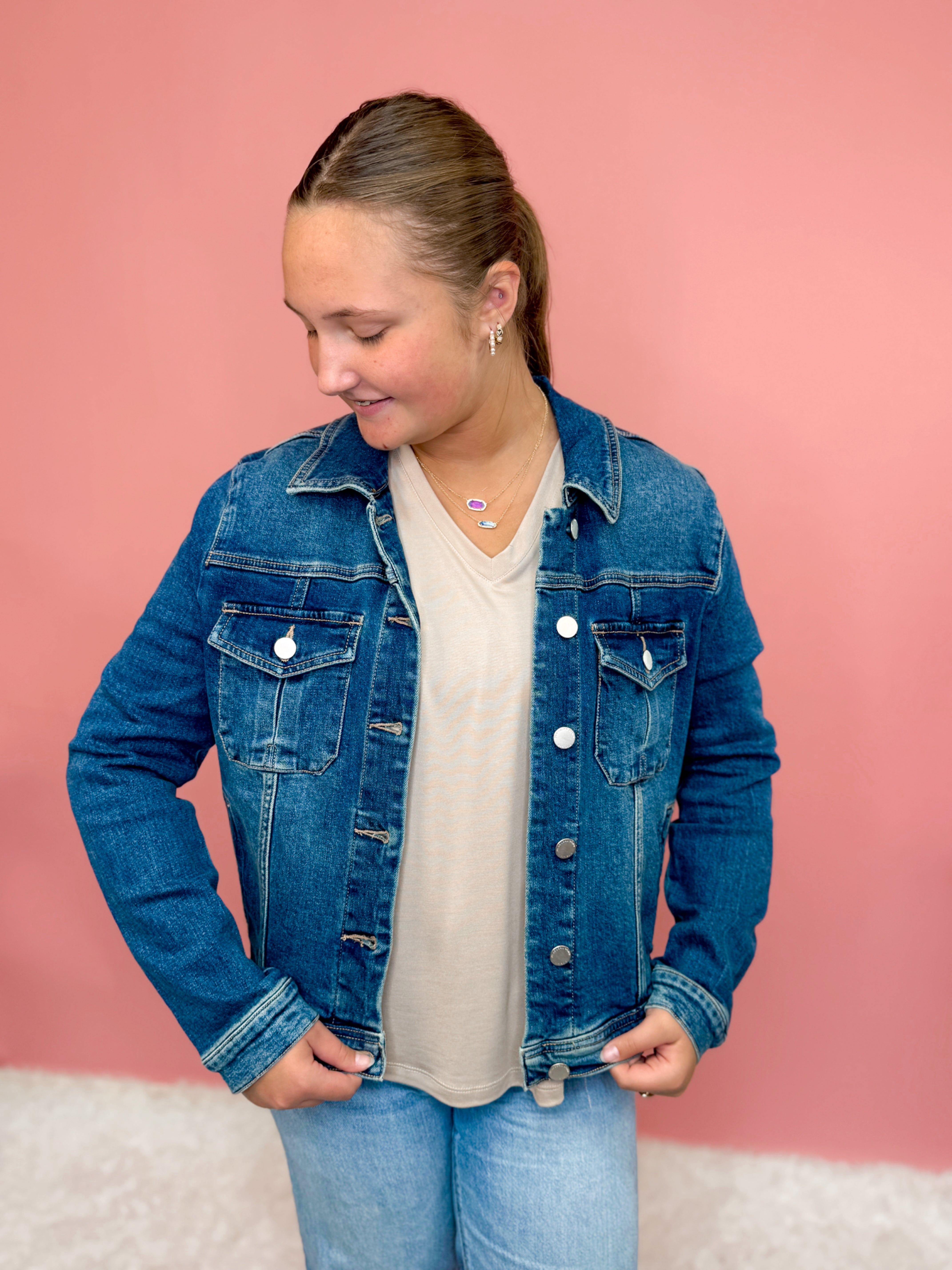 Ainsley Denim Jacket-150 Jackets, Blazers, & Outerwear-Simply Stylish Boutique-Simply Stylish Boutique | Women’s & Kid’s Fashion | Paducah, KY