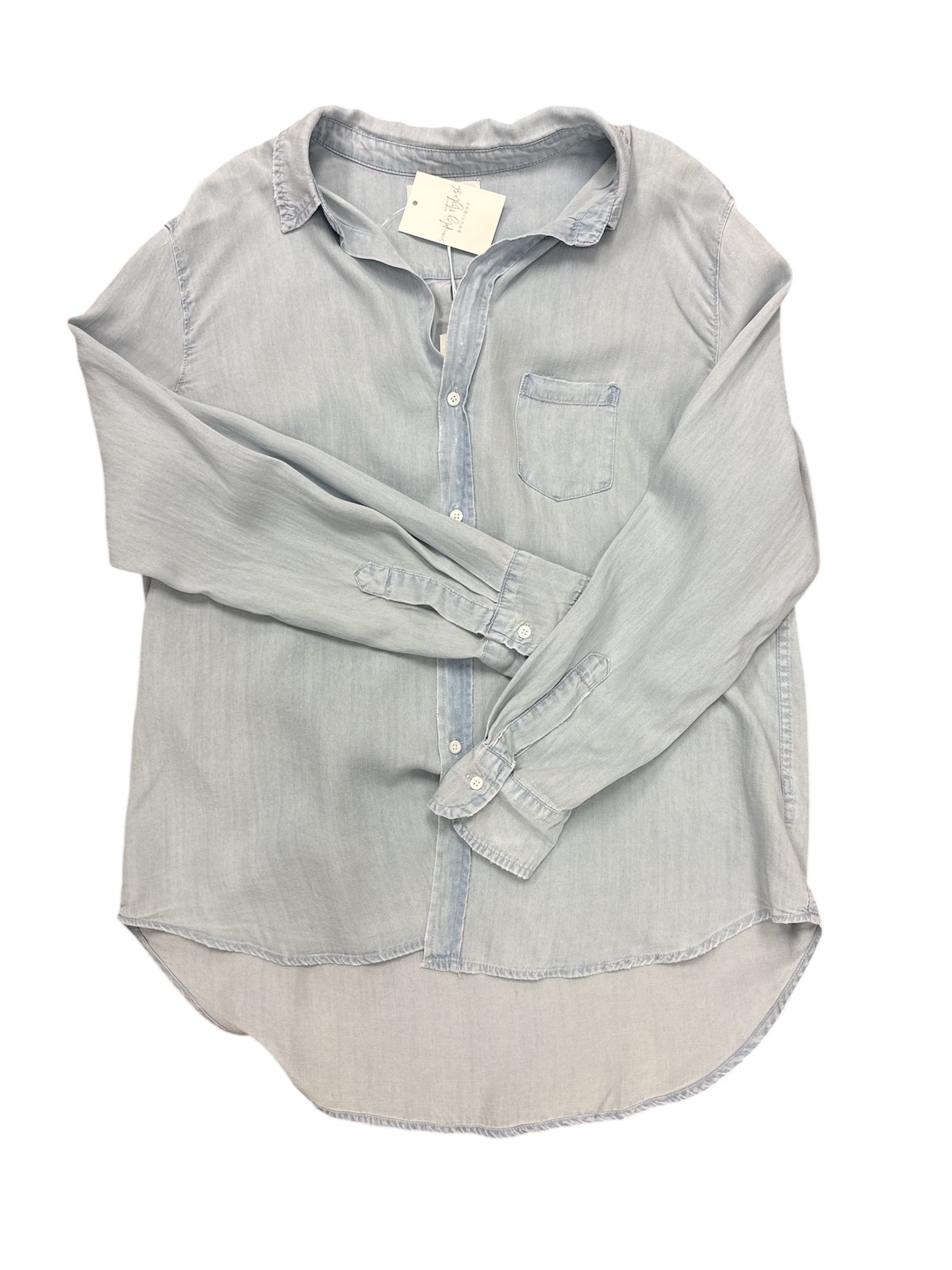 Galina Button Down Shirt-130 Dressy Tops & Blouses-Simply Stylish Boutique-Simply Stylish Boutique | Women’s & Kid’s Fashion | Paducah, KY