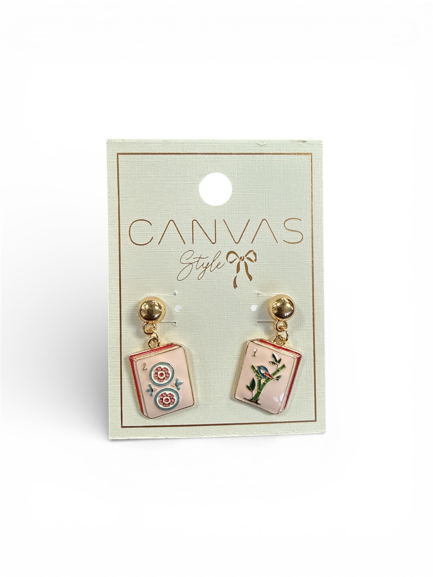 Mahjong Tile Earrings-410 Jewelry-Simply Stylish Boutique-Simply Stylish Boutique | Women’s & Kid’s Fashion | Paducah, KY