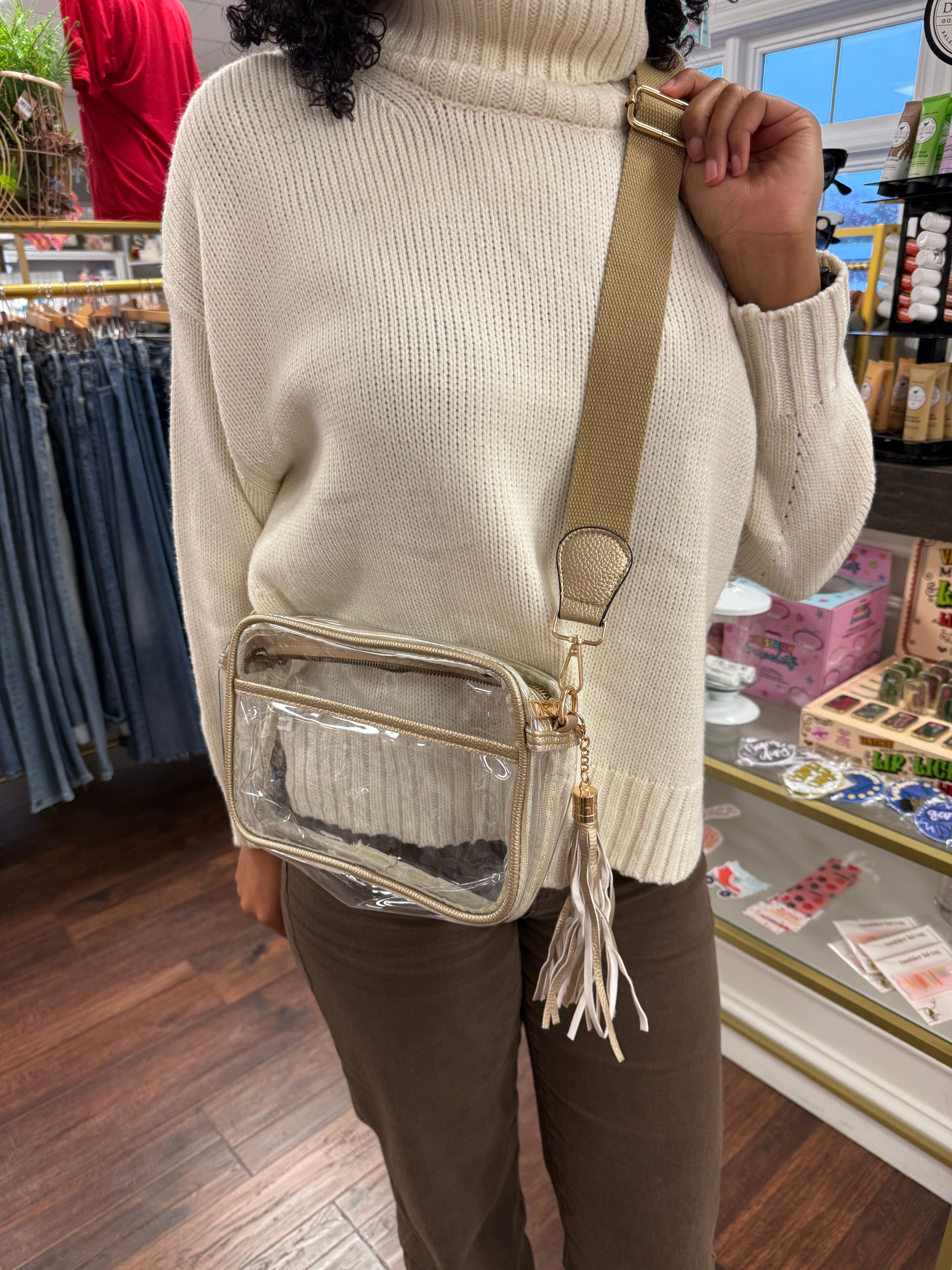 Gold Clear Crossbody-420 Bags & Totes-Simply Stylish Boutique-Simply Stylish Boutique | Women’s & Kid’s Fashion | Paducah, KY