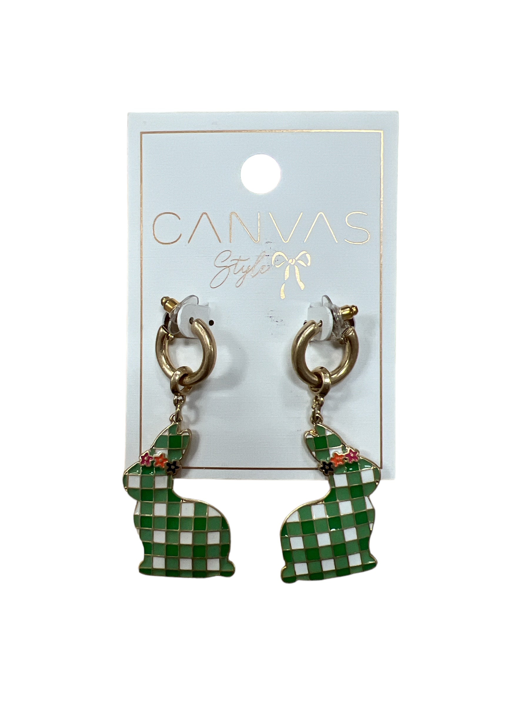 Stella Gingham Bunny Earrings-410 Jewelry-Simply Stylish Boutique-Simply Stylish Boutique | Women’s & Kid’s Fashion | Paducah, KY