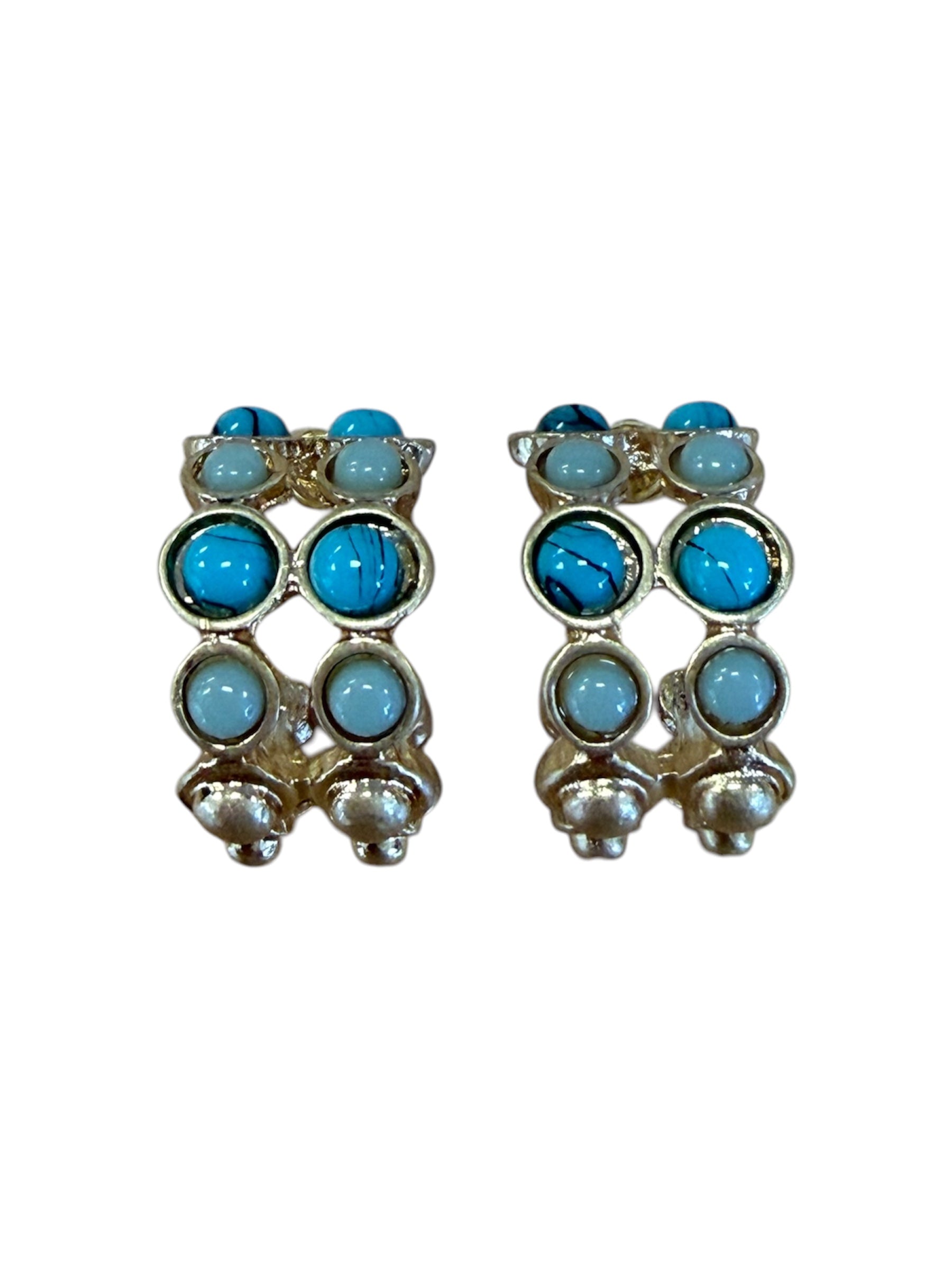 Small Stone Dotted Hoops-410 Jewelry-Simply Stylish Boutique-Simply Stylish Boutique | Women’s & Kid’s Fashion | Paducah, KY