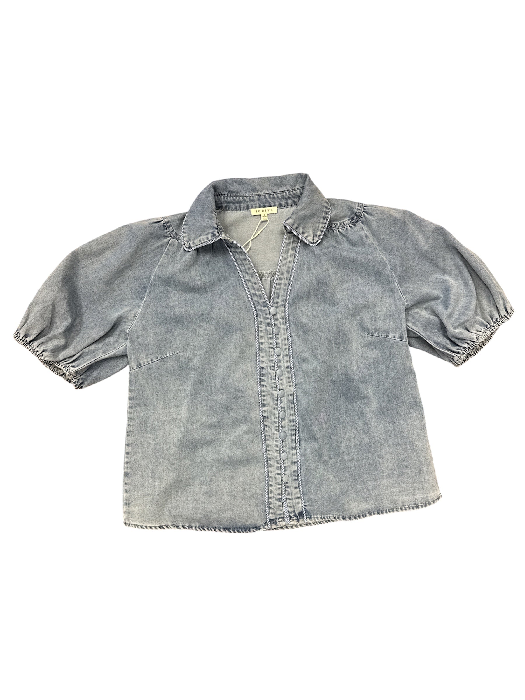 Everyday Denim Button-Up-130 Dressy Tops & Blouses-Simply Stylish boutique-Simply Stylish Boutique | Women’s & Kid’s Fashion | Paducah, KY