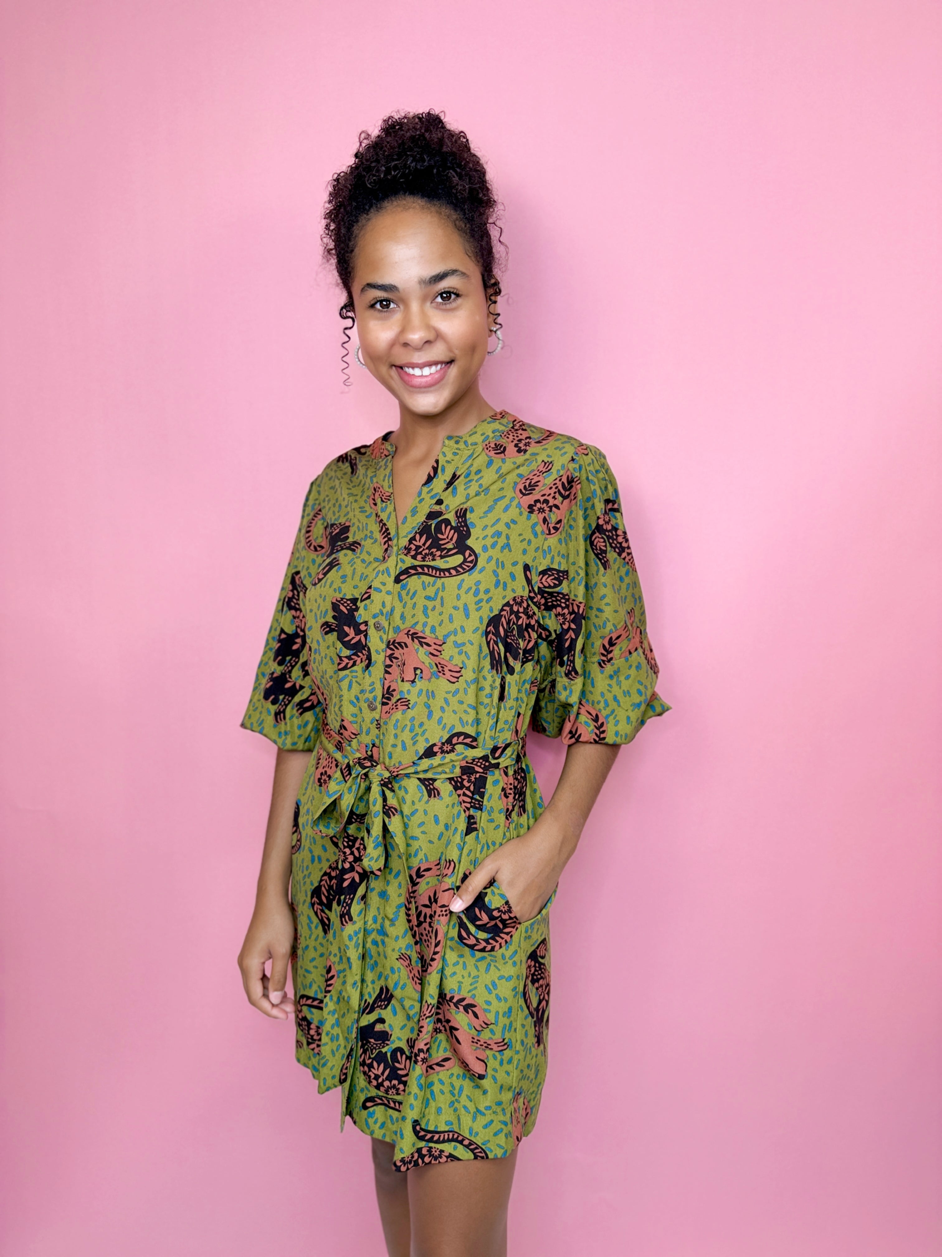 Juniper Jungle Dress-310 Dresses-Simply Stylish Boutique-Simply Stylish Boutique | Women’s & Kid’s Fashion | Paducah, KY