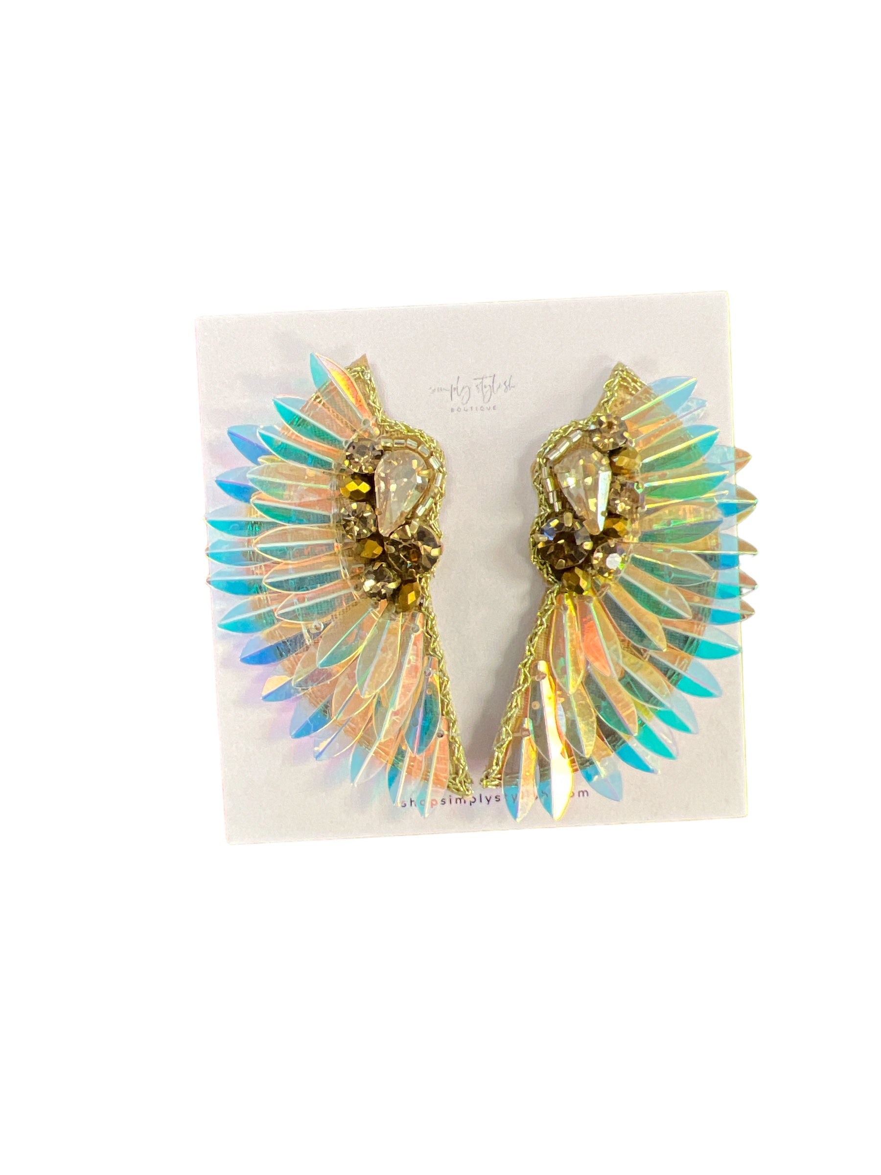 Teardrop Beaded Wing Earring-410 Jewelry-Simply Stylish Boutique-Simply Stylish Boutique | Women’s & Kid’s Fashion | Paducah, KY