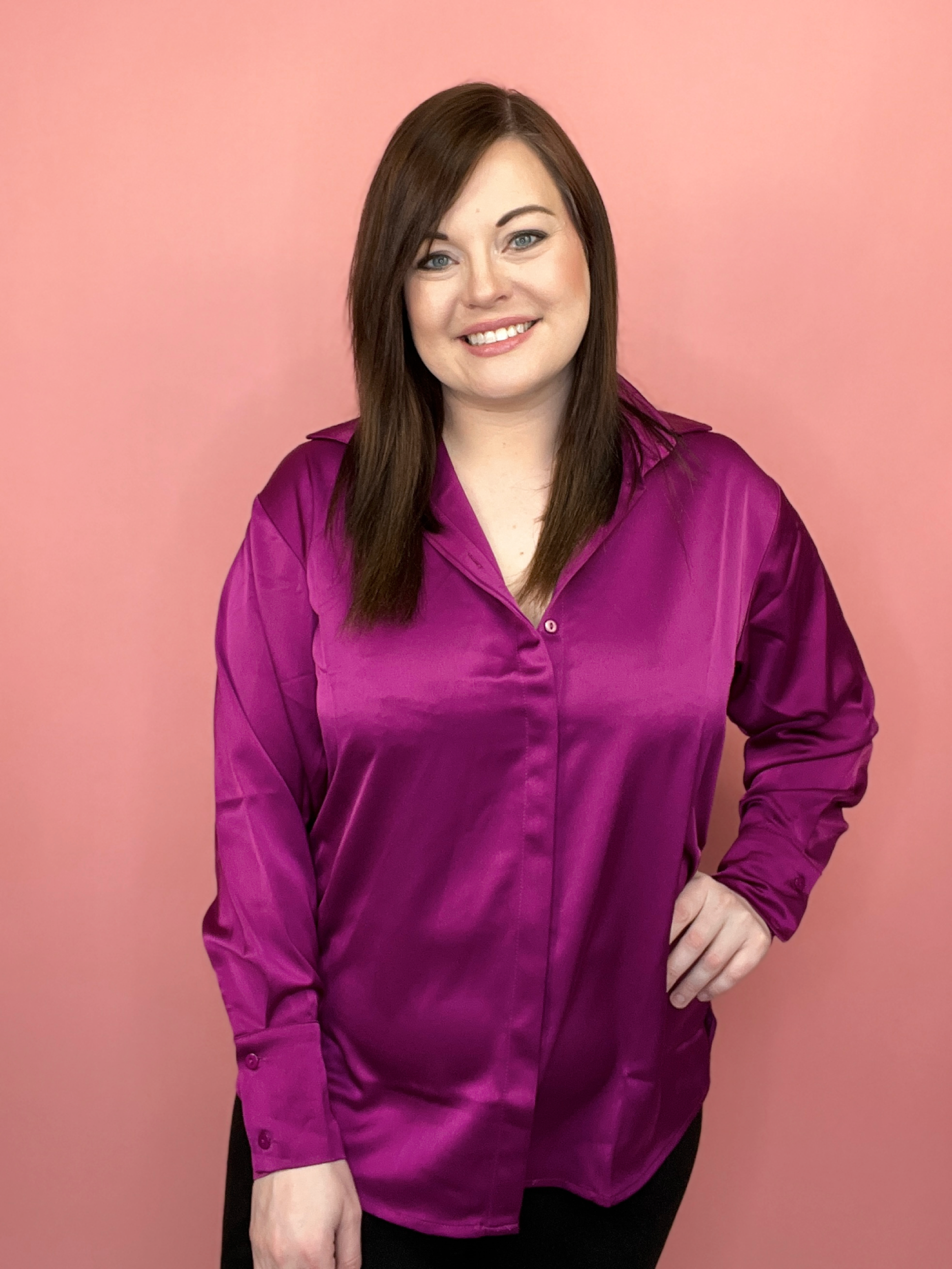 Smooth Elegance Satin Top-130 Dressy Tops & Blouses-Simply Stylish Boutique-Simply Stylish Boutique | Women’s & Kid’s Fashion | Paducah, KY