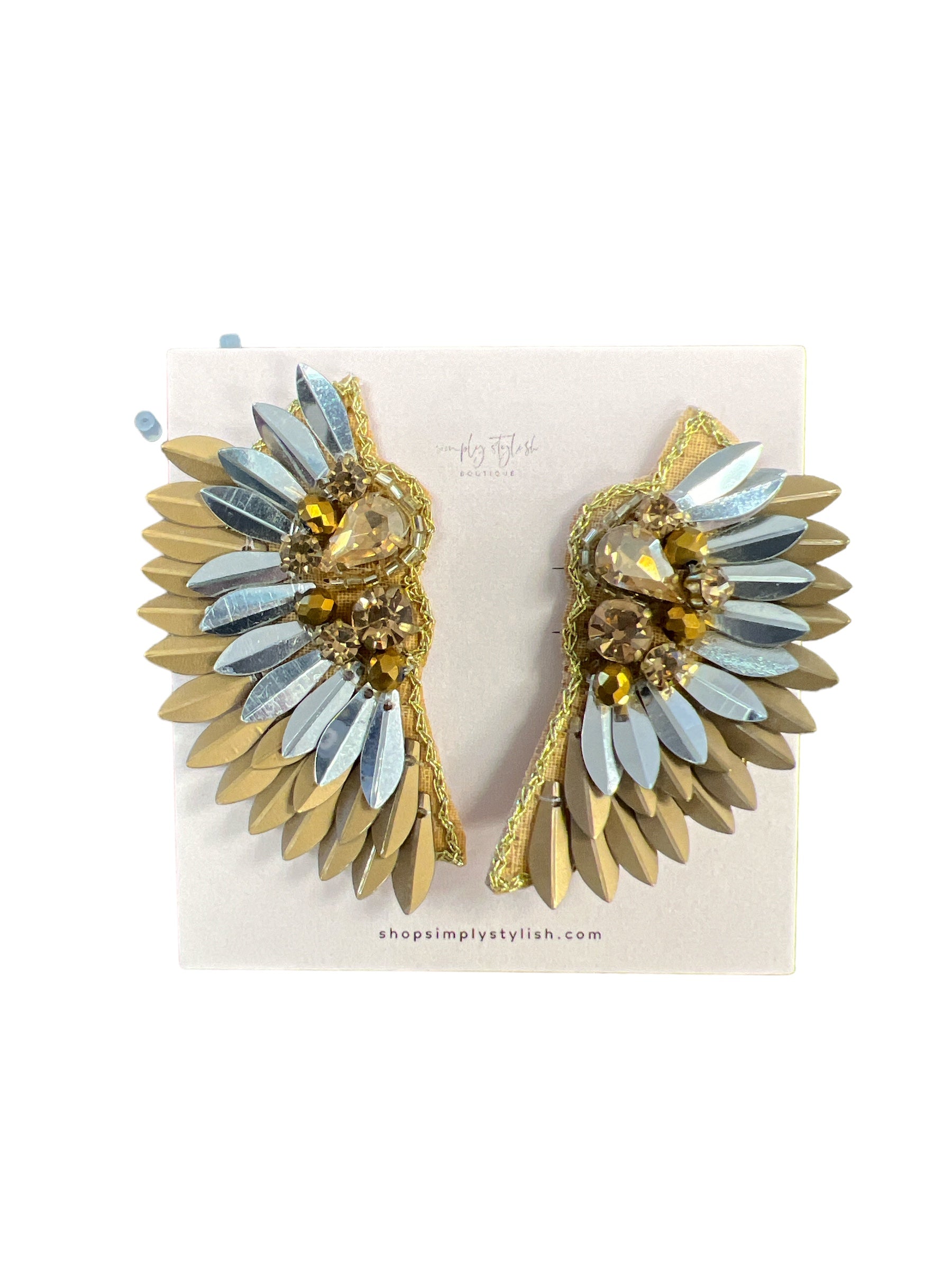 Teardrop Beaded Wing Earring-410 Jewelry-Simply Stylish Boutique-Simply Stylish Boutique | Women’s & Kid’s Fashion | Paducah, KY