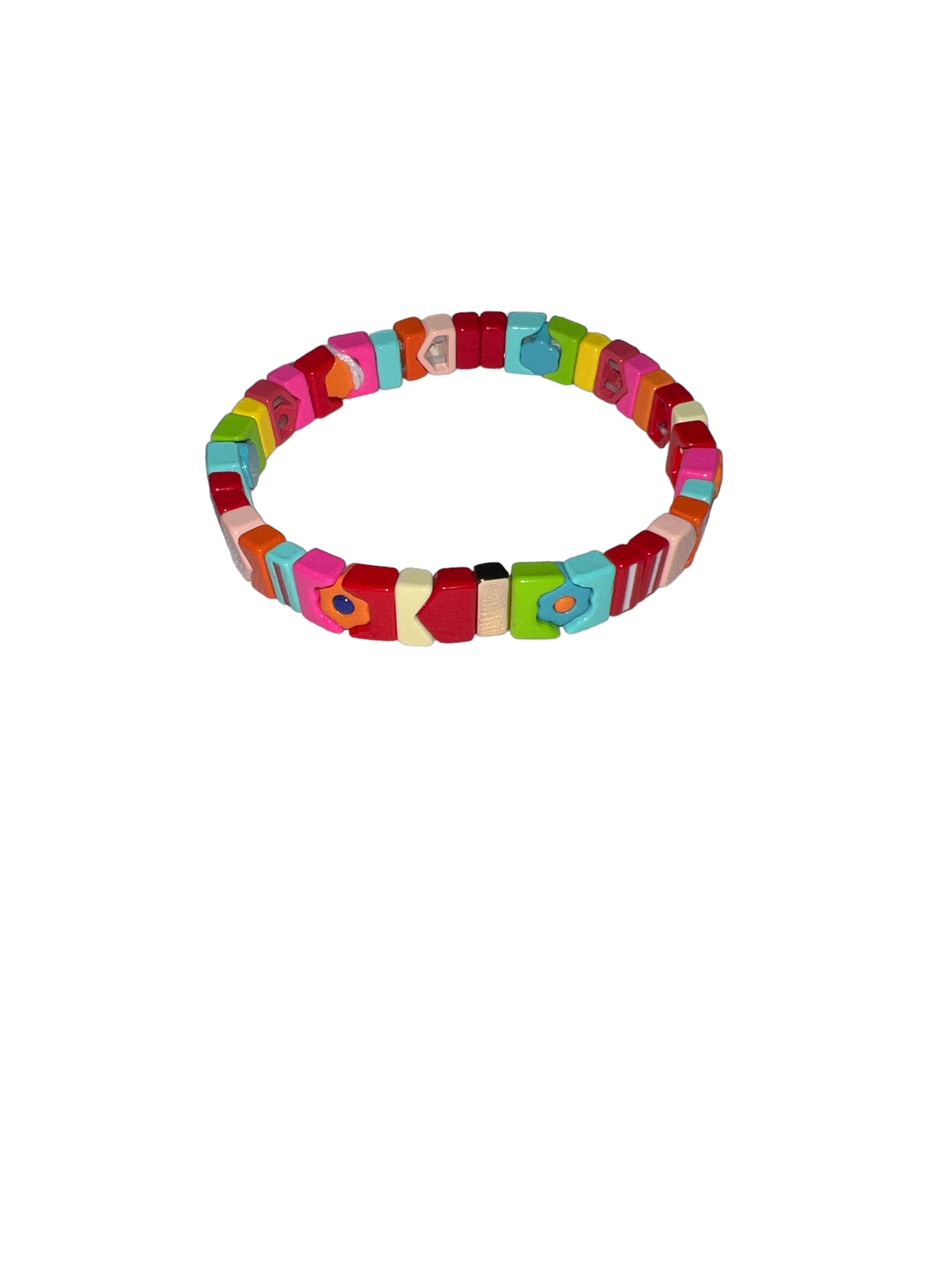 Colorful Flower Tile Bracelet-410 Jewelry-Malibu Sugar-Simply Stylish Boutique | Women’s & Kid’s Fashion | Paducah, KY