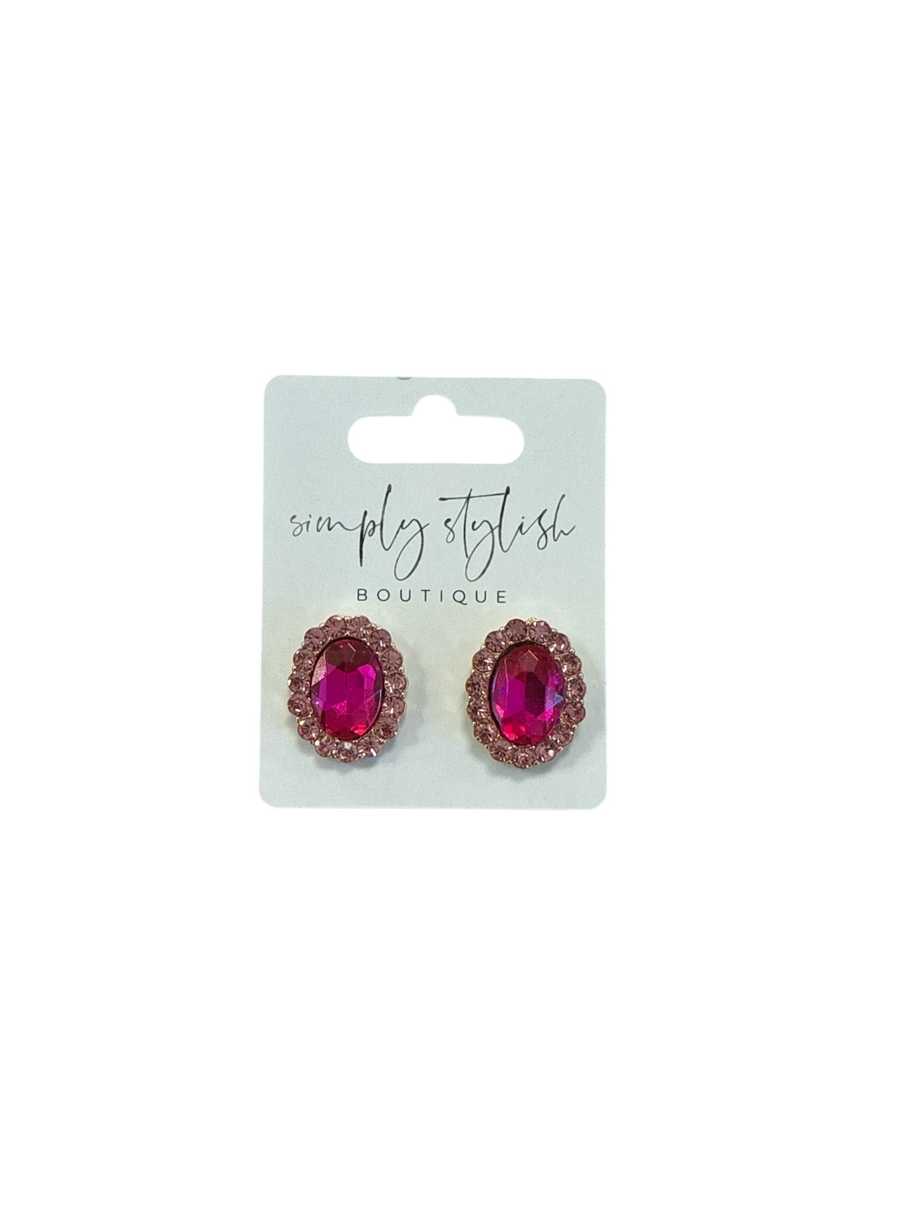 Oval Crystal Earrings-410 Jewelry-Simply Stylish Boutique-Simply Stylish Boutique | Women’s & Kid’s Fashion | Paducah, KY