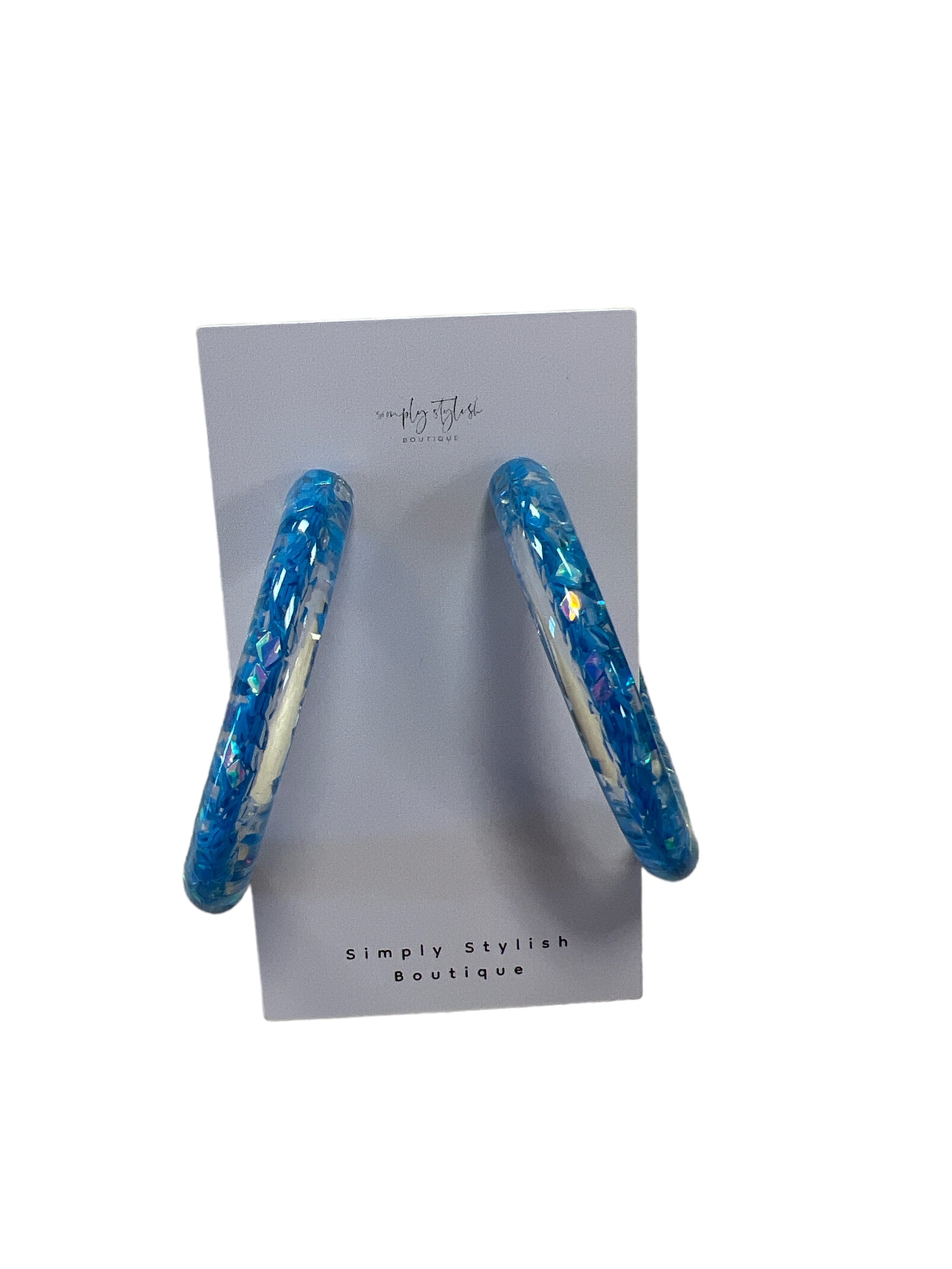 Blue Confetti Hoop-410 Jewelry-Simply Stylish Boutique-Simply Stylish Boutique | Women’s & Kid’s Fashion | Paducah, KY