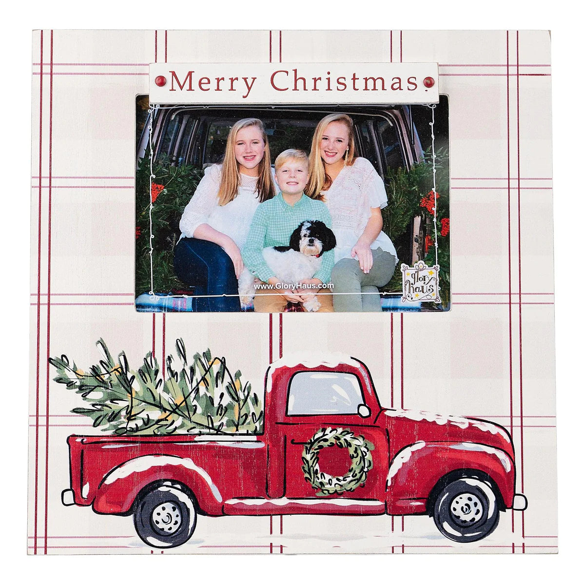 Red Truck Merry Christmas Frame-540 Holiday/Seasonal-Simply Stylish Boutique-Simply Stylish Boutique | Women’s & Kid’s Fashion | Paducah, KY