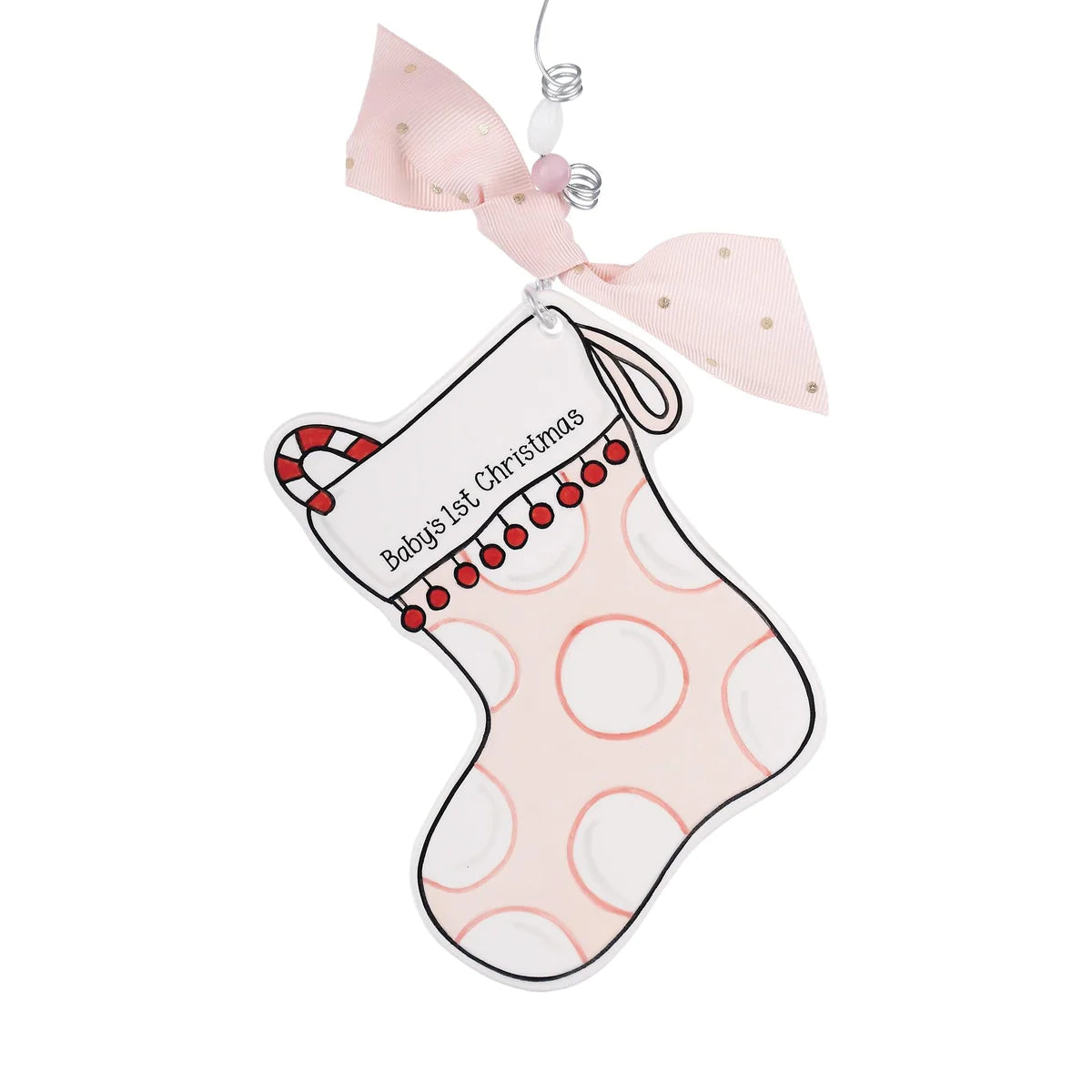 Pink Stocking Ornament-540 Holiday/Seasonal-Simply Stylish Boutique-Simply Stylish Boutique | Women’s & Kid’s Fashion | Paducah, KY