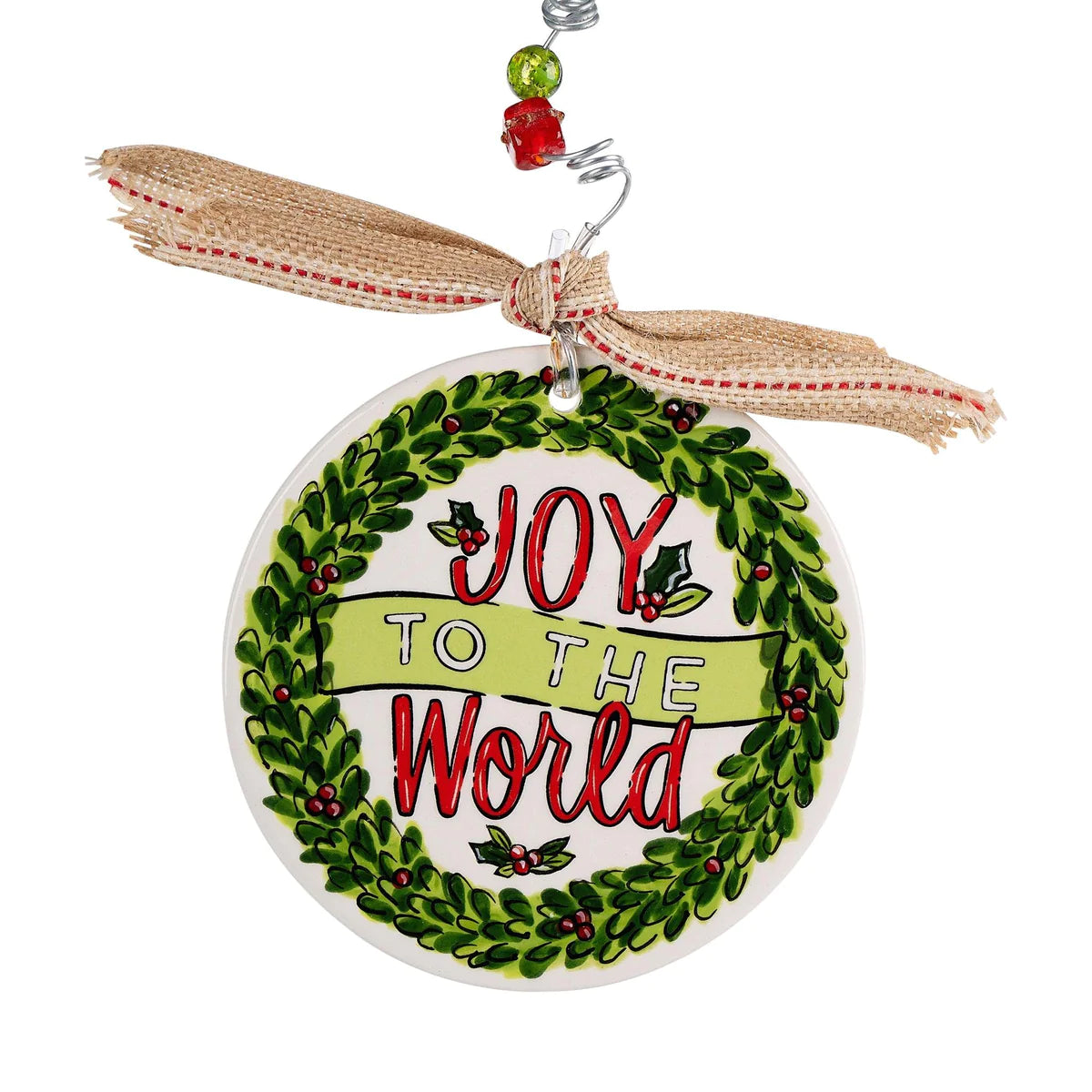 Joy To the World Wreath Ornament-540 Holiday/Seasonal-Simply Stylish Boutique-Simply Stylish Boutique | Women’s & Kid’s Fashion | Paducah, KY