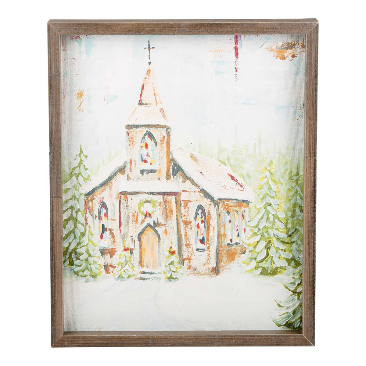 Church at Christmas Small Framed Canvas-540 Holiday/Seasonal-Simply Stylish Boutique-Simply Stylish Boutique | Women’s & Kid’s Fashion | Paducah, KY