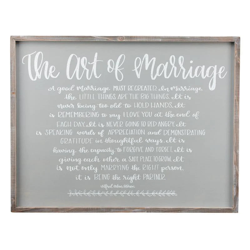 Art of Marriage Framed Board - Large-510 General Gifts-Simply Stylish Boutique-Simply Stylish Boutique | Women’s & Kid’s Fashion | Paducah, KY