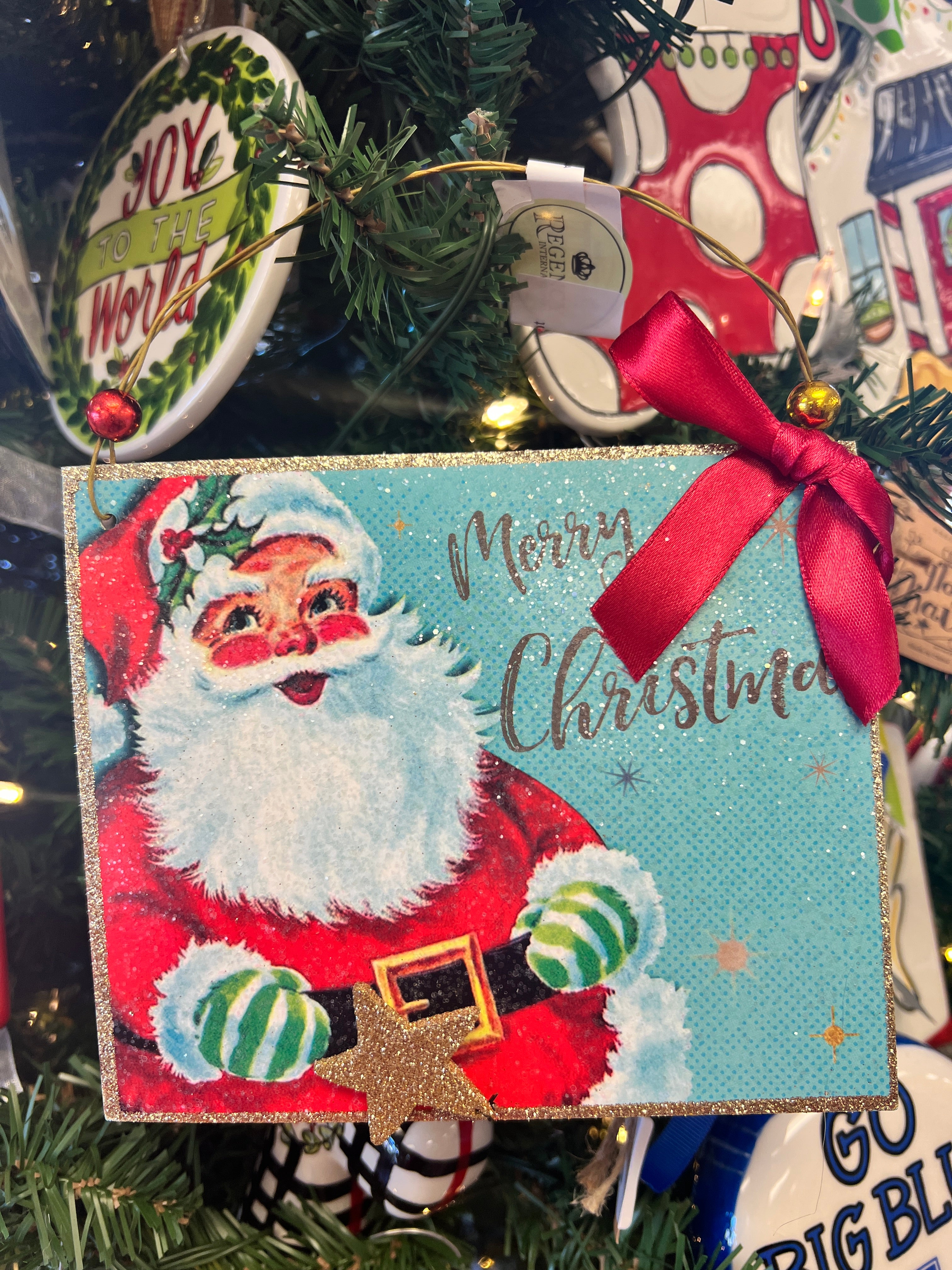 Print Santa Ornament-540 Holiday/Seasonal-Simply Stylish Boutique-Simply Stylish Boutique | Women’s & Kid’s Fashion | Paducah, KY