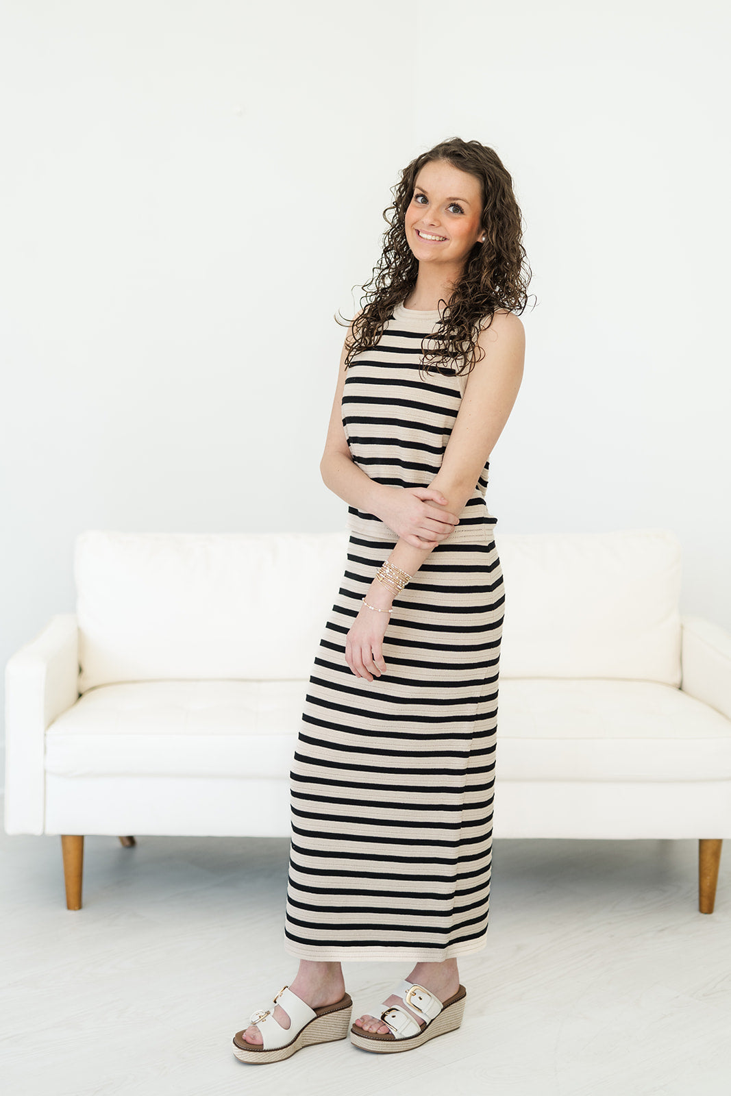 Emori Striped Muscle Tank-220 Skirts/Shorts-Simply Stylish Boutique-Simply Stylish Boutique | Women’s & Kid’s Fashion | Paducah, KY
