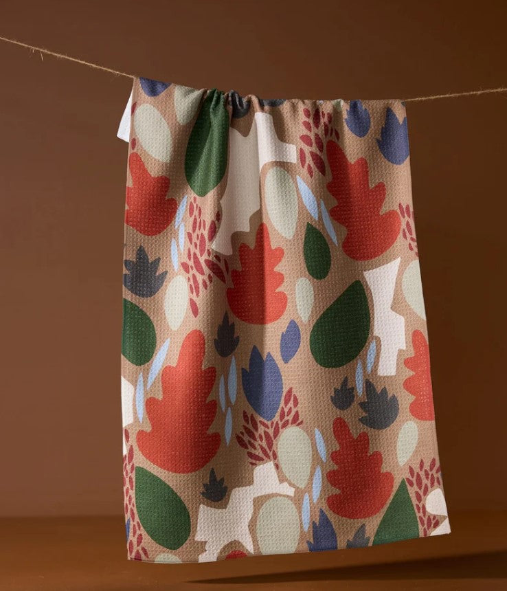 Cut Paper Leaves Mocha Tea Towel-510 General Gifts-Simply Stylish Boutique-Simply Stylish Boutique | Women’s & Kid’s Fashion | Paducah, KY