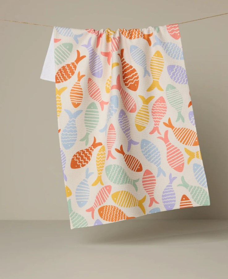 Fish Flip Tea Towel-510 General Gifts-Simply Stylish Boutique-Simply Stylish Boutique | Women’s & Kid’s Fashion | Paducah, KY