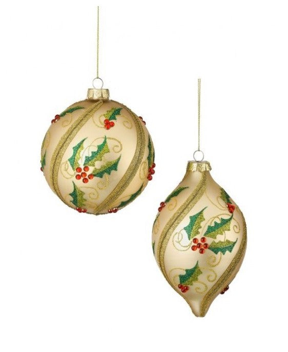 5-7" Holly Ball/Finial Ornament-540 Holiday/Seasonal-Simply Stylish Boutique-Simply Stylish Boutique | Women’s & Kid’s Fashion | Paducah, KY