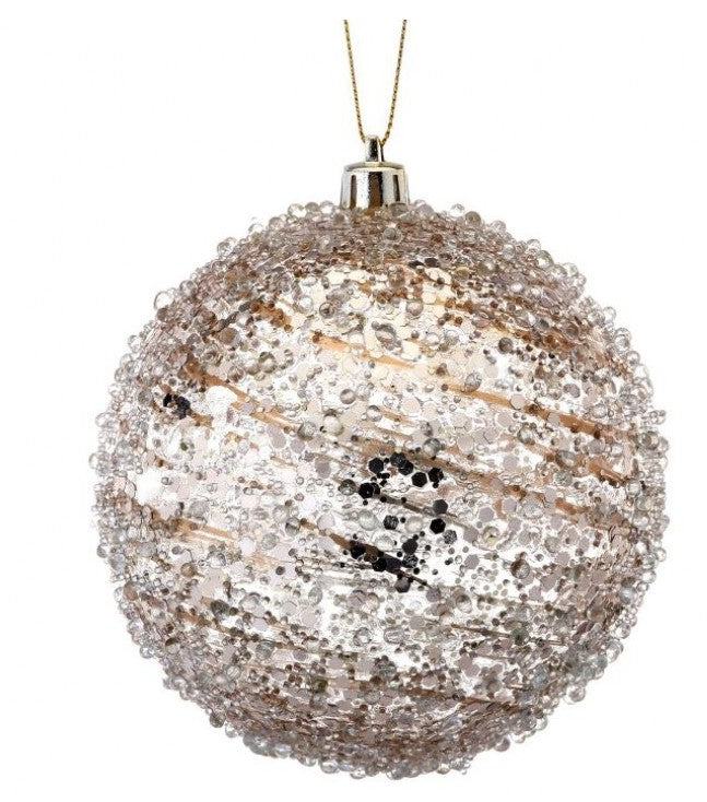 4" Iced Ball Ornament-540 Holiday/Seasonal-Simply Stylish Boutique-Simply Stylish Boutique | Women’s & Kid’s Fashion | Paducah, KY