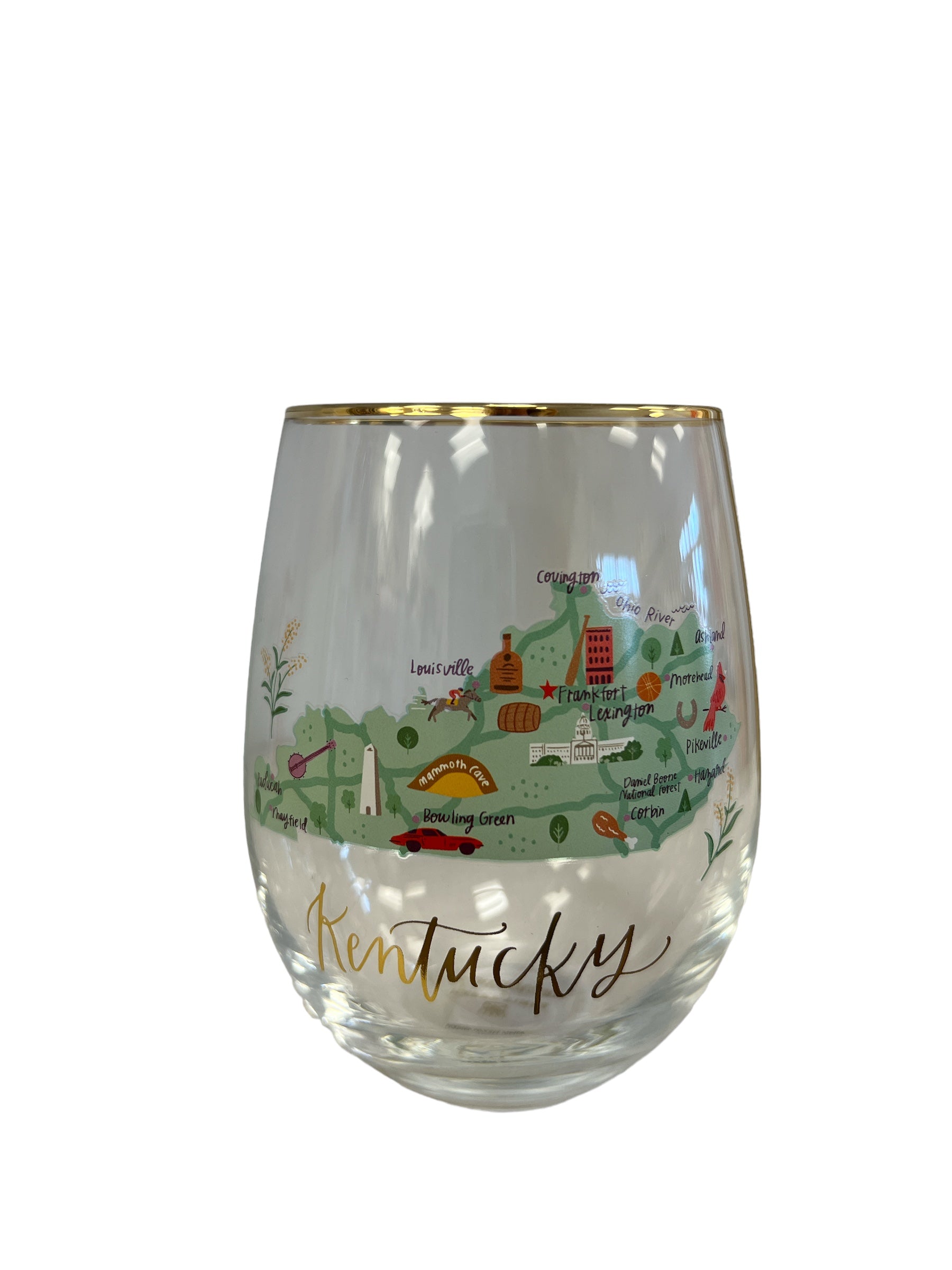 Kentucky Wine Glass-510 General Gifts-Simply Stylish Boutique-Simply Stylish Boutique | Women’s & Kid’s Fashion | Paducah, KY