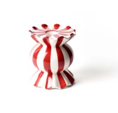 Red Stripe Small Ruffle Knob Candle Holder-540 Holiday/Seasonal-Simply Stylish Boutique-Simply Stylish Boutique | Women’s & Kid’s Fashion | Paducah, KY