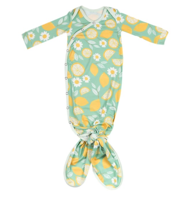 Lemon Knotted Gown-520 Baby & Kids Gifts-Simply Stylish Boutique-Simply Stylish Boutique | Women’s & Kid’s Fashion | Paducah, KY