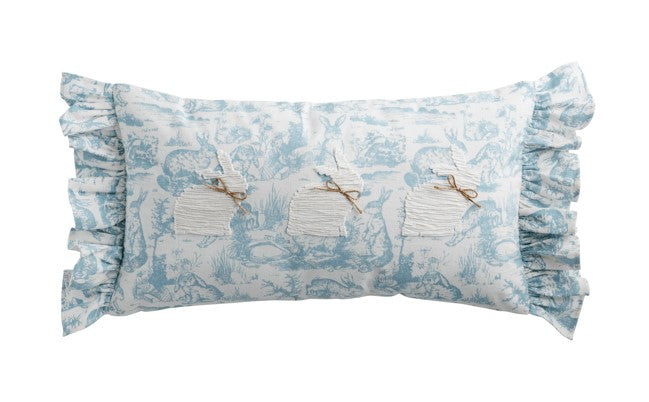 Lumbar Toile Bunny Pillow-510 General Gifts-Simply Stylish Boutique-Simply Stylish Boutique | Women’s & Kid’s Fashion | Paducah, KY