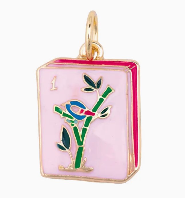 Mahjong Tile Charm Pink-410 Jewelry-Simply Stylish Boutique-Simply Stylish Boutique | Women’s & Kid’s Fashion | Paducah, KY