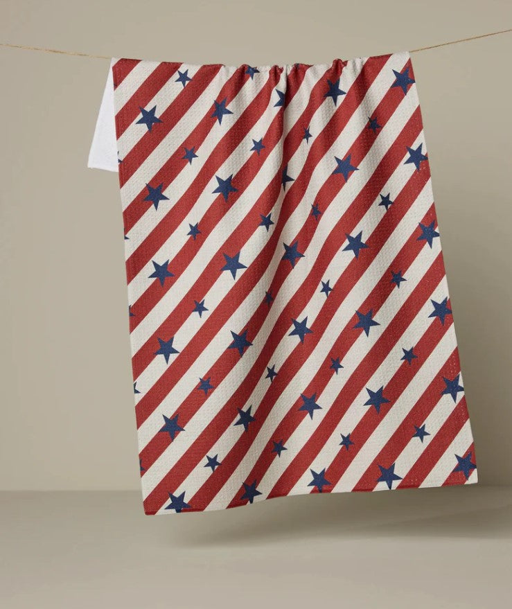 Patriotic Stripe Tea Towel-510 General Gifts-Simply Stylish boutique-Simply Stylish Boutique | Women’s & Kid’s Fashion | Paducah, KY