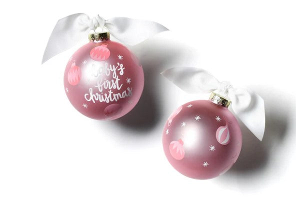 Pink Baby's First Christmas Glass Ornament-540 Holiday/Seasonal-Simply Stylish Boutique-Simply Stylish Boutique | Women’s & Kid’s Fashion | Paducah, KY