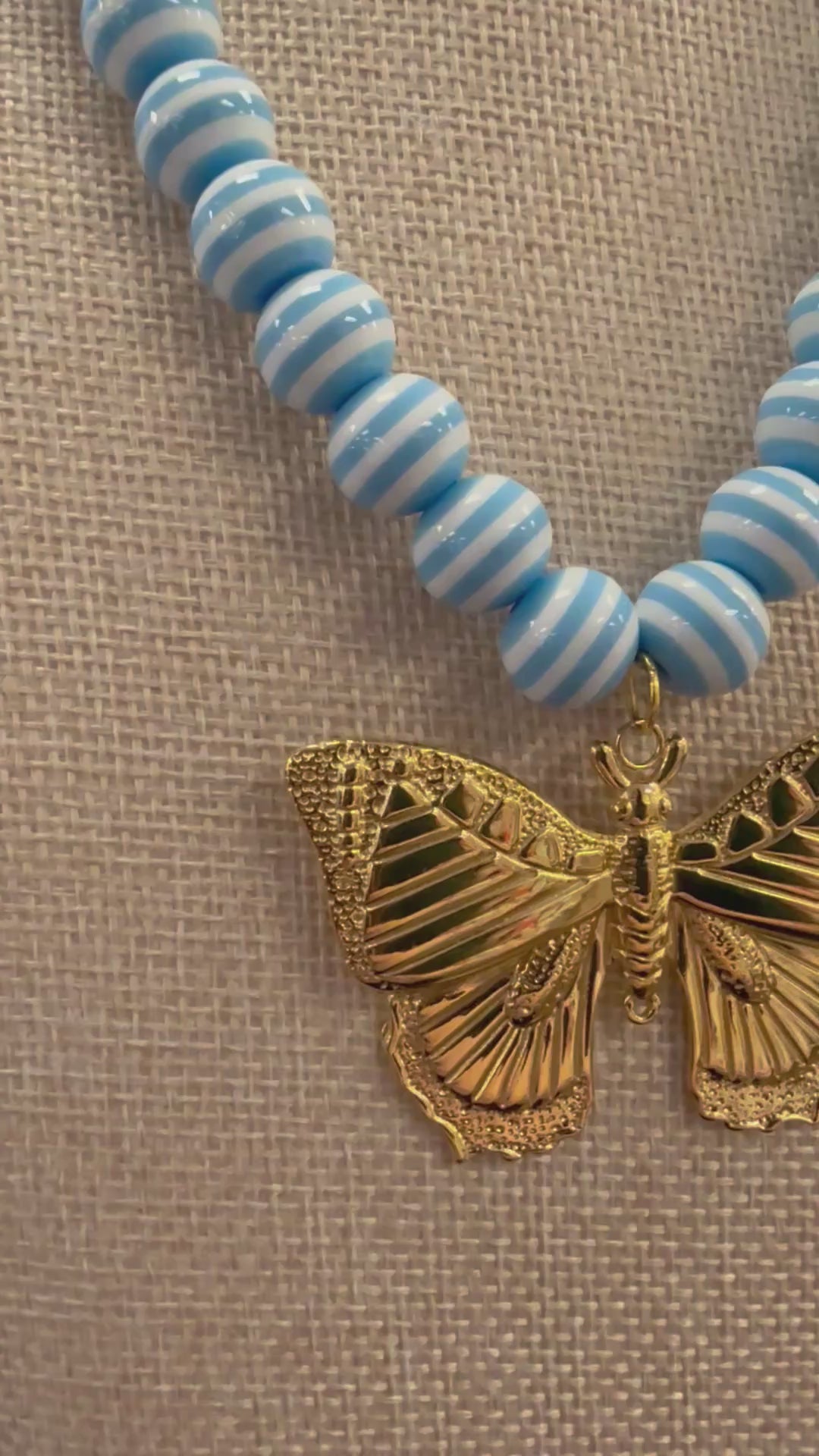 Ocean Breeze Butterfly Beaded Necklace